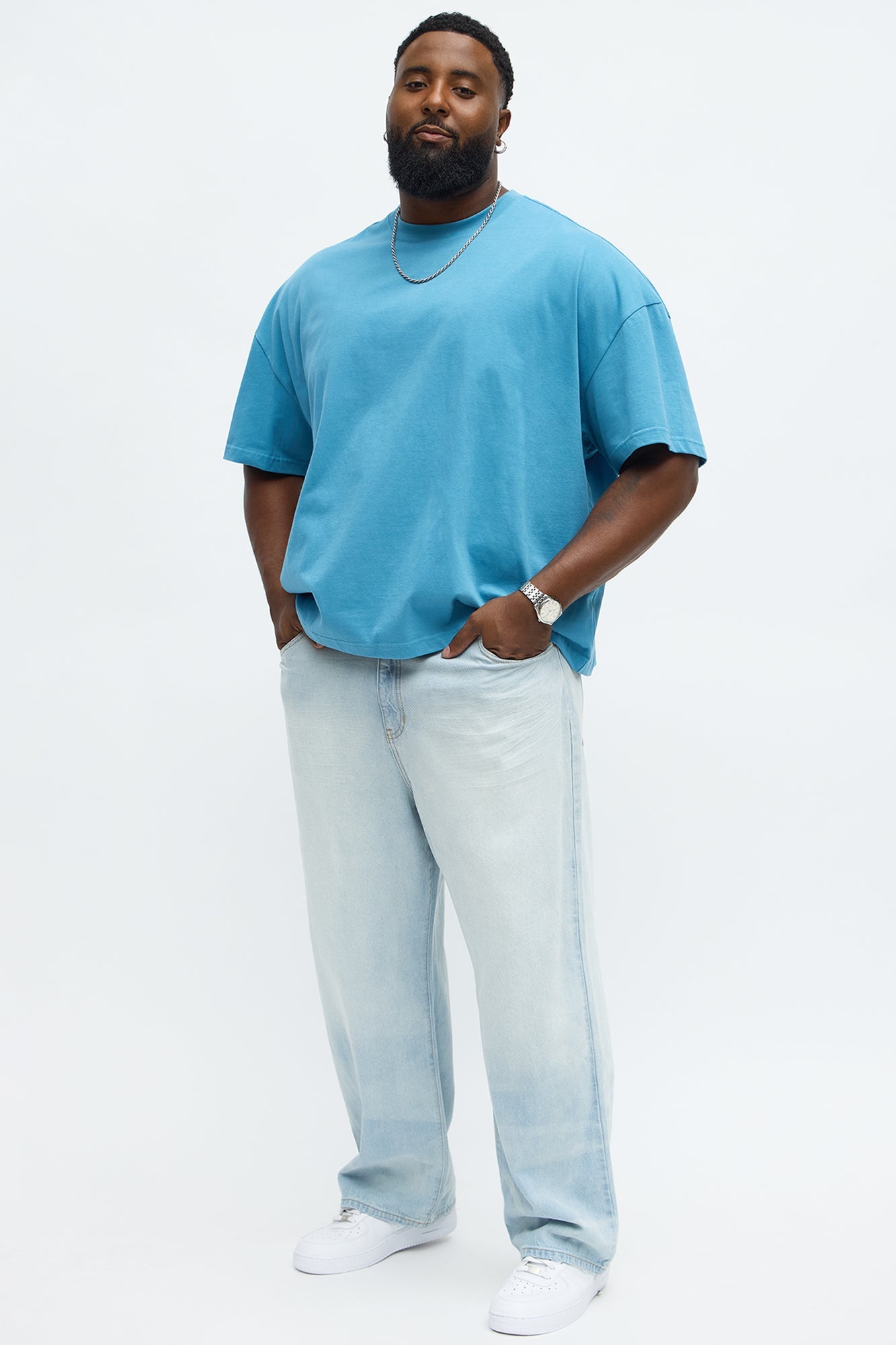 Boxy Premium Midweight Tee - Blue