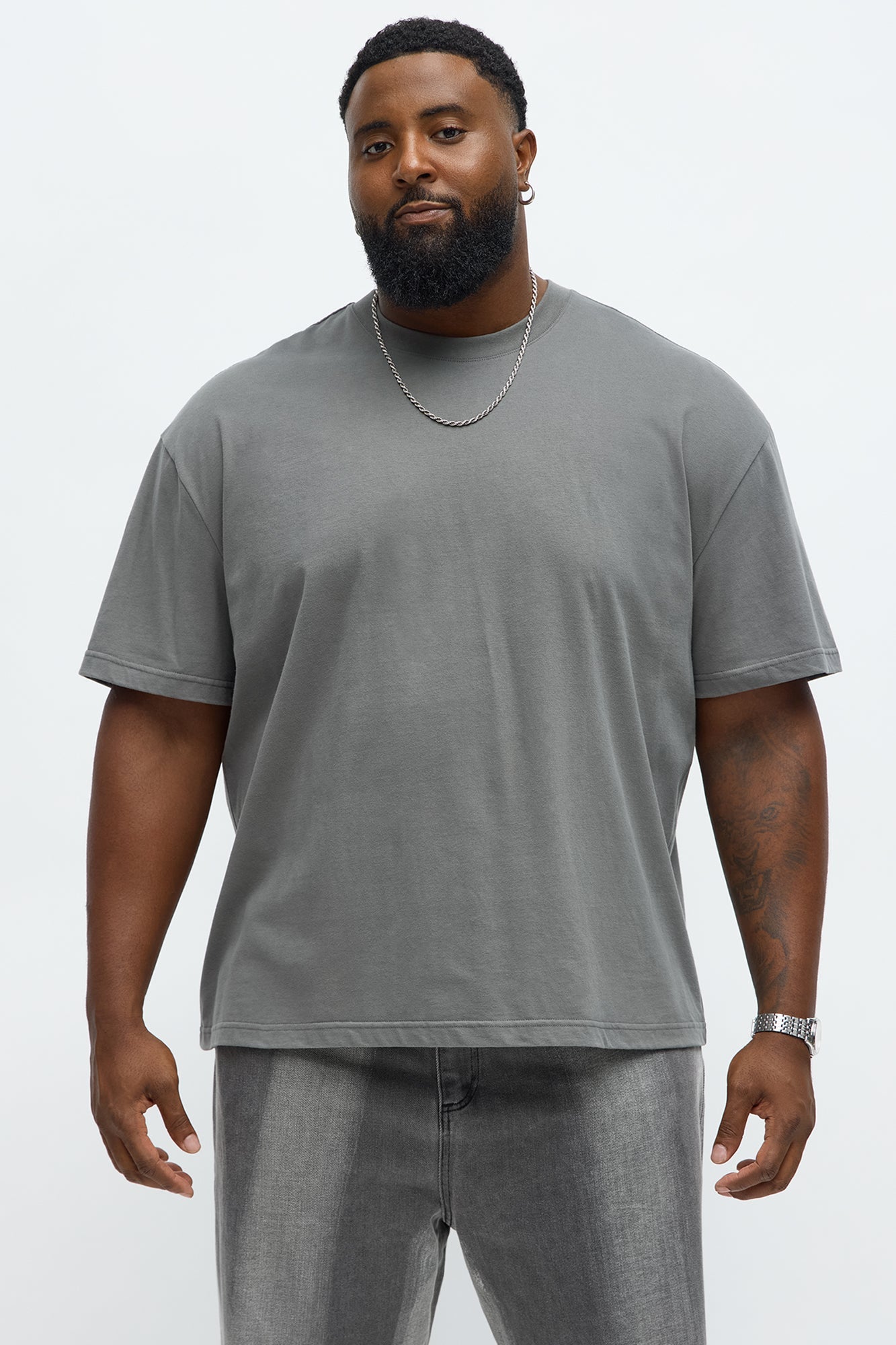 Relaxed Premium Midweight Tee - Dark Grey