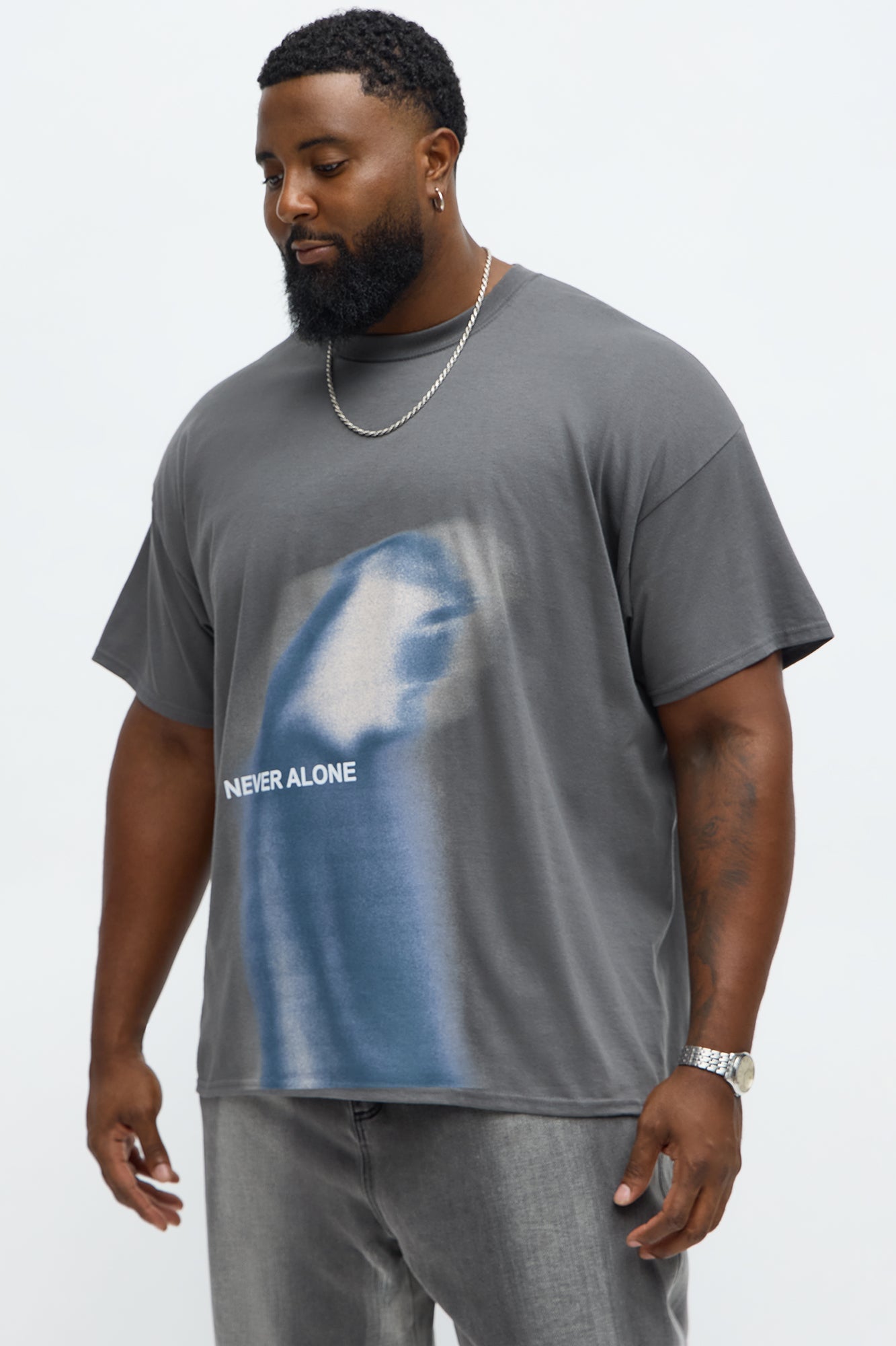 Never Alone Short Sleeve Tee - Charcoal