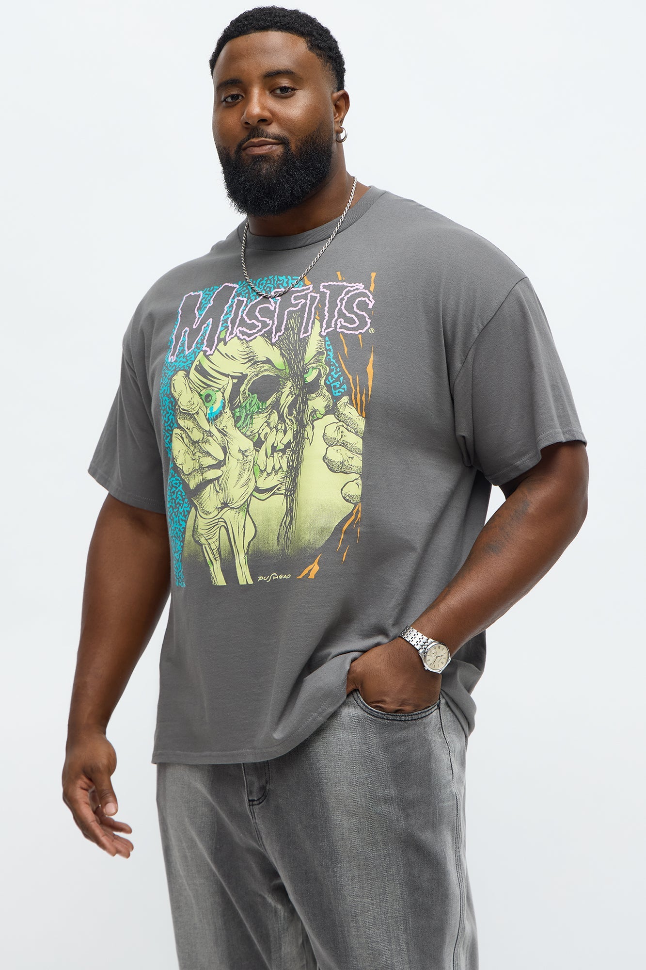 Misfits Skulls Short Sleeve Tee - Charcoal