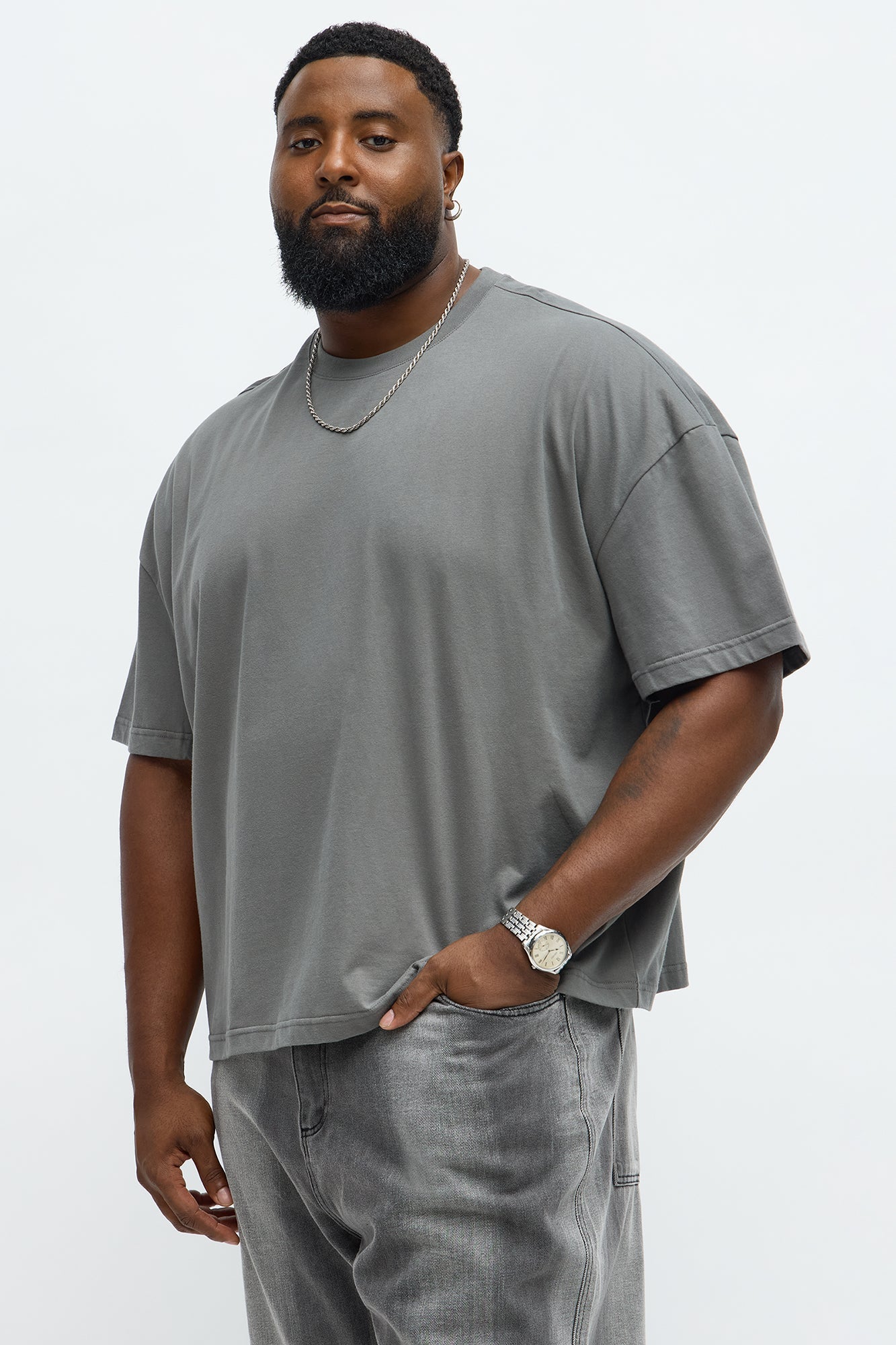 Boxy Premium Midweight Tee - Dark Grey