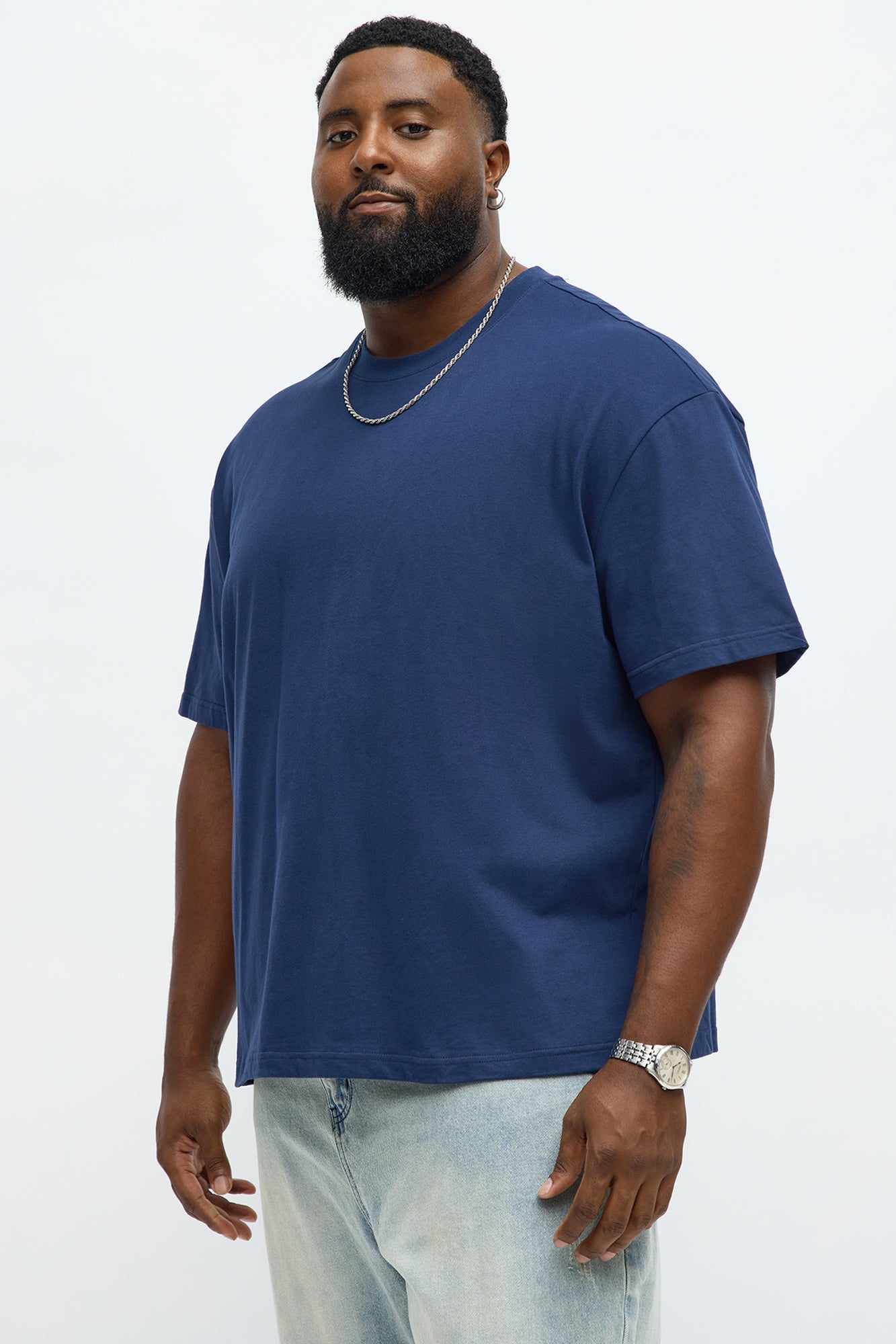 Relaxed Premium Midweight Tee - Navy