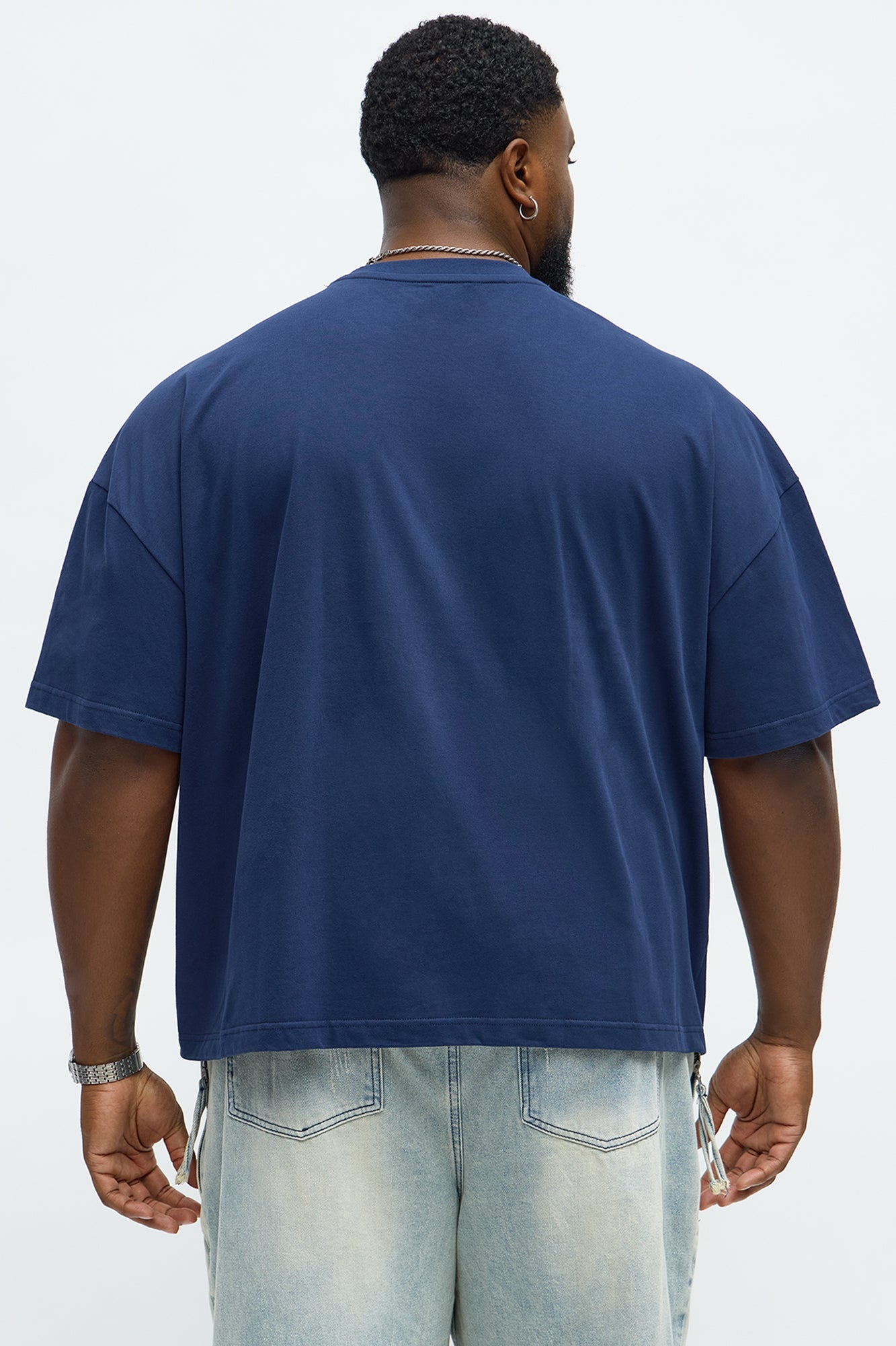 Boxy Premium Midweight Tee - Navy
