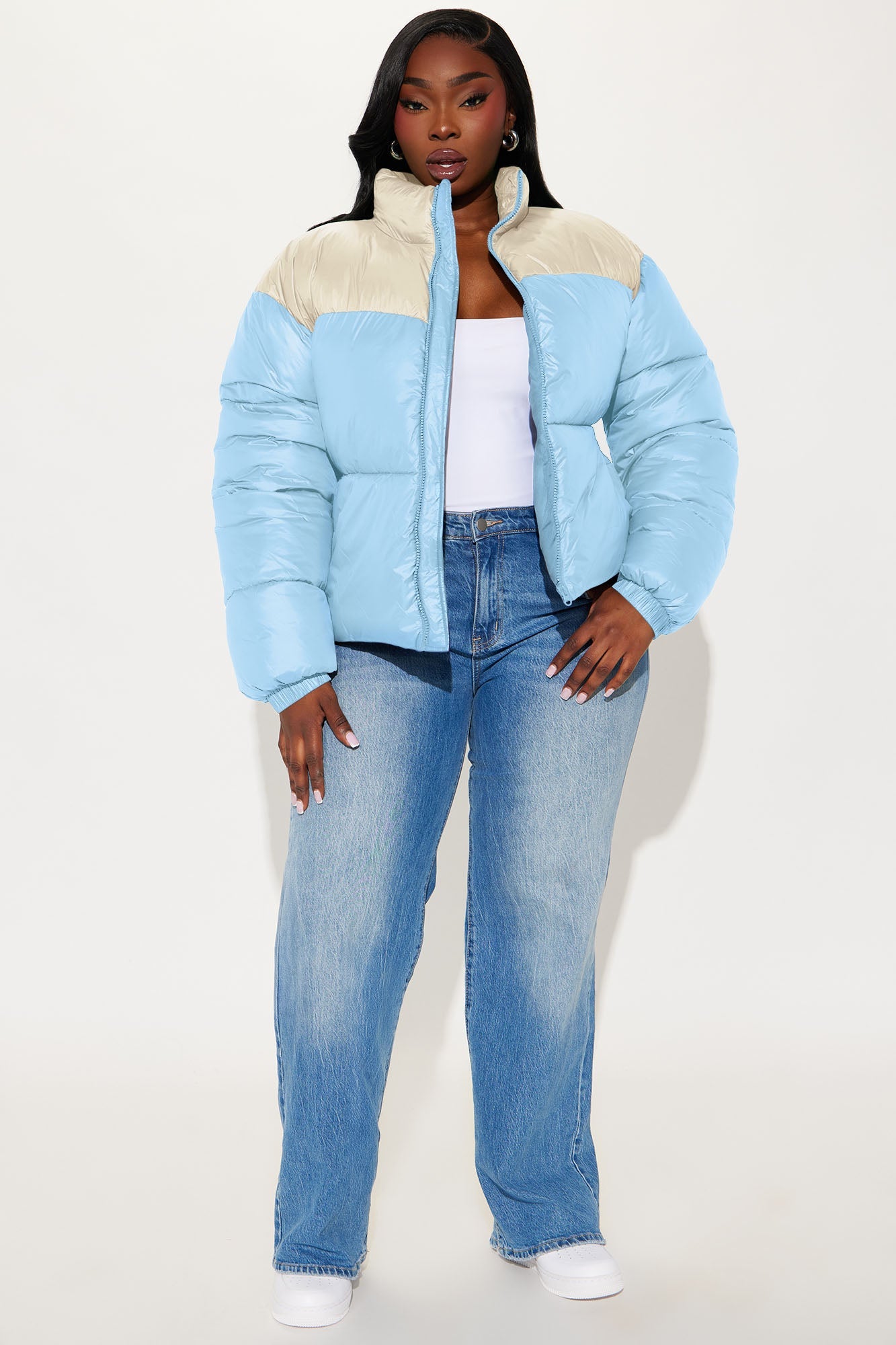 Raquel Puffer Jacket - Blue/combo