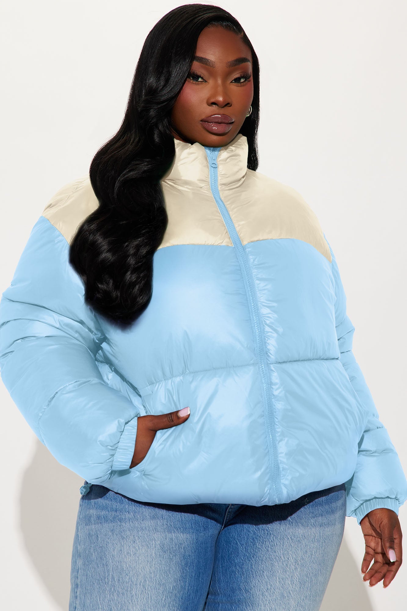 Raquel Puffer Jacket - Blue/combo
