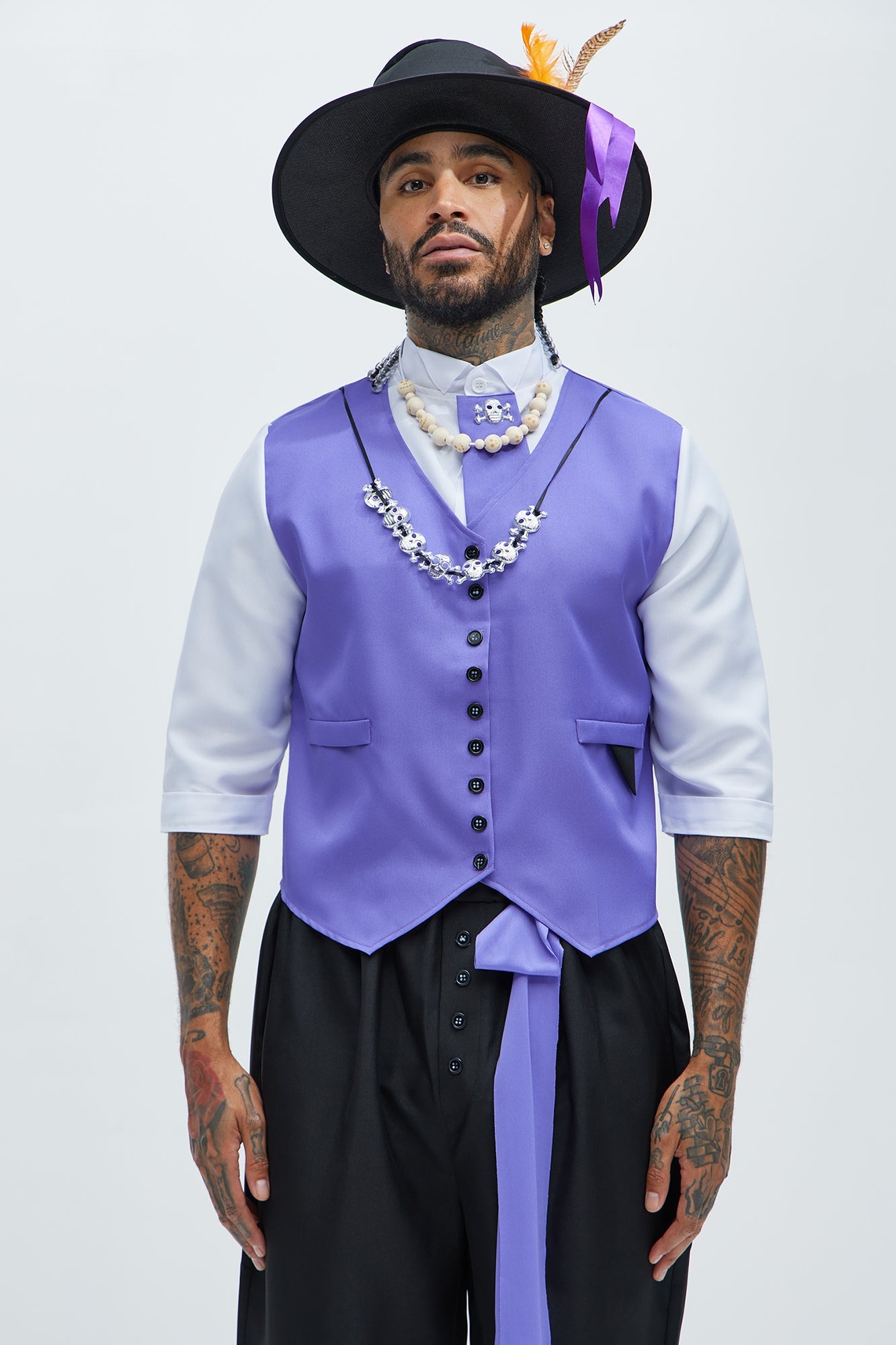 Voodoo Priest Costume - Purple/combo