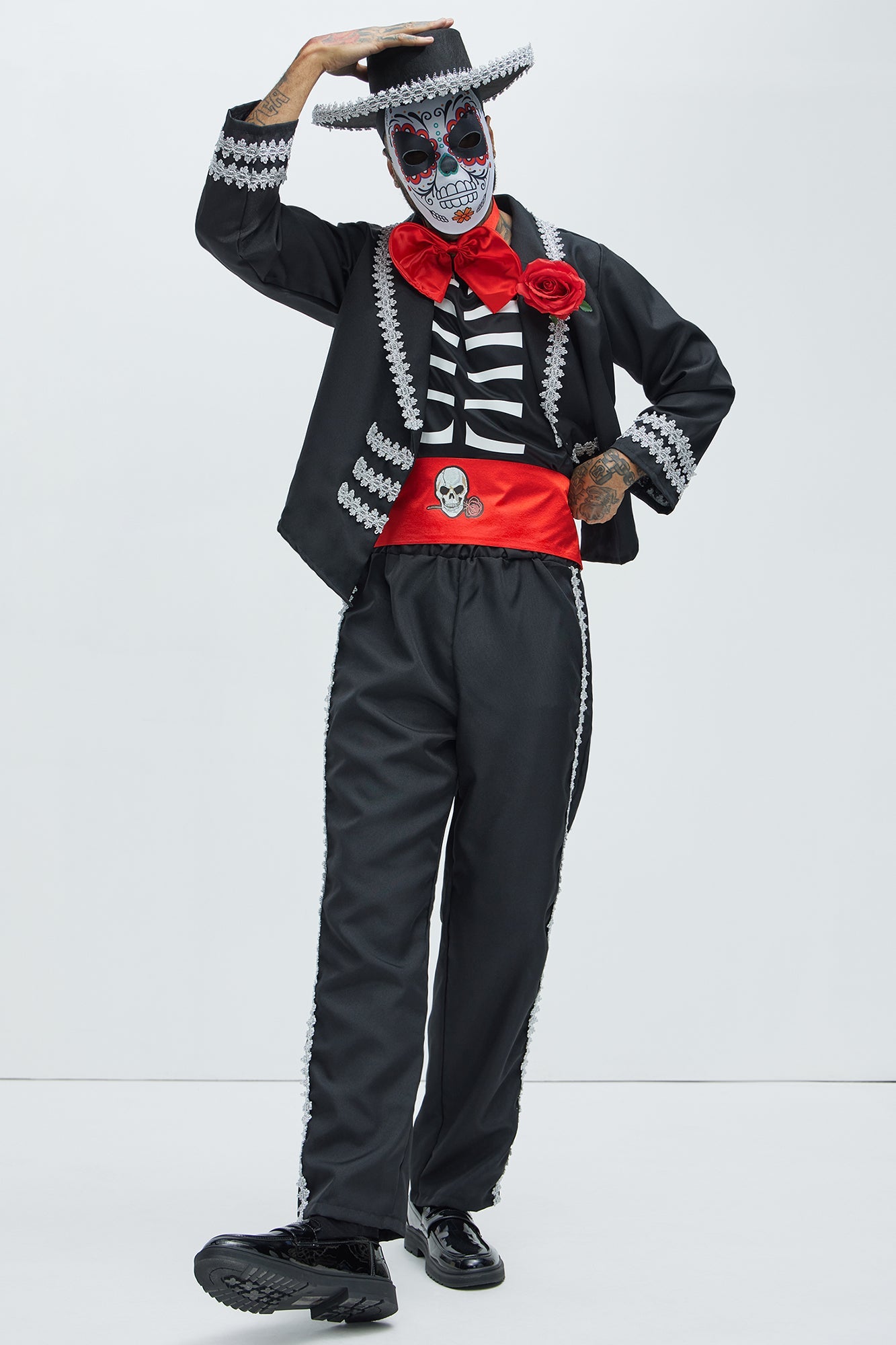 Day Of The Dead Mariachi Costume - Black/combo