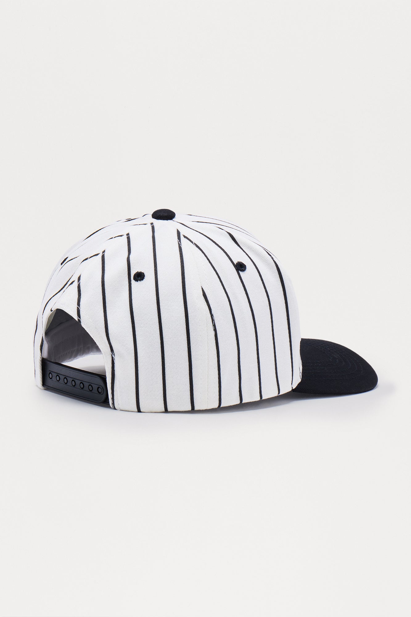 No Saint Pinstripe Structured Snapback Hat - White/Black