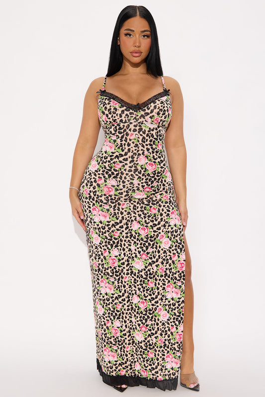 Hit The Snooze Maxi PJ Sleep Dress - Black/combo