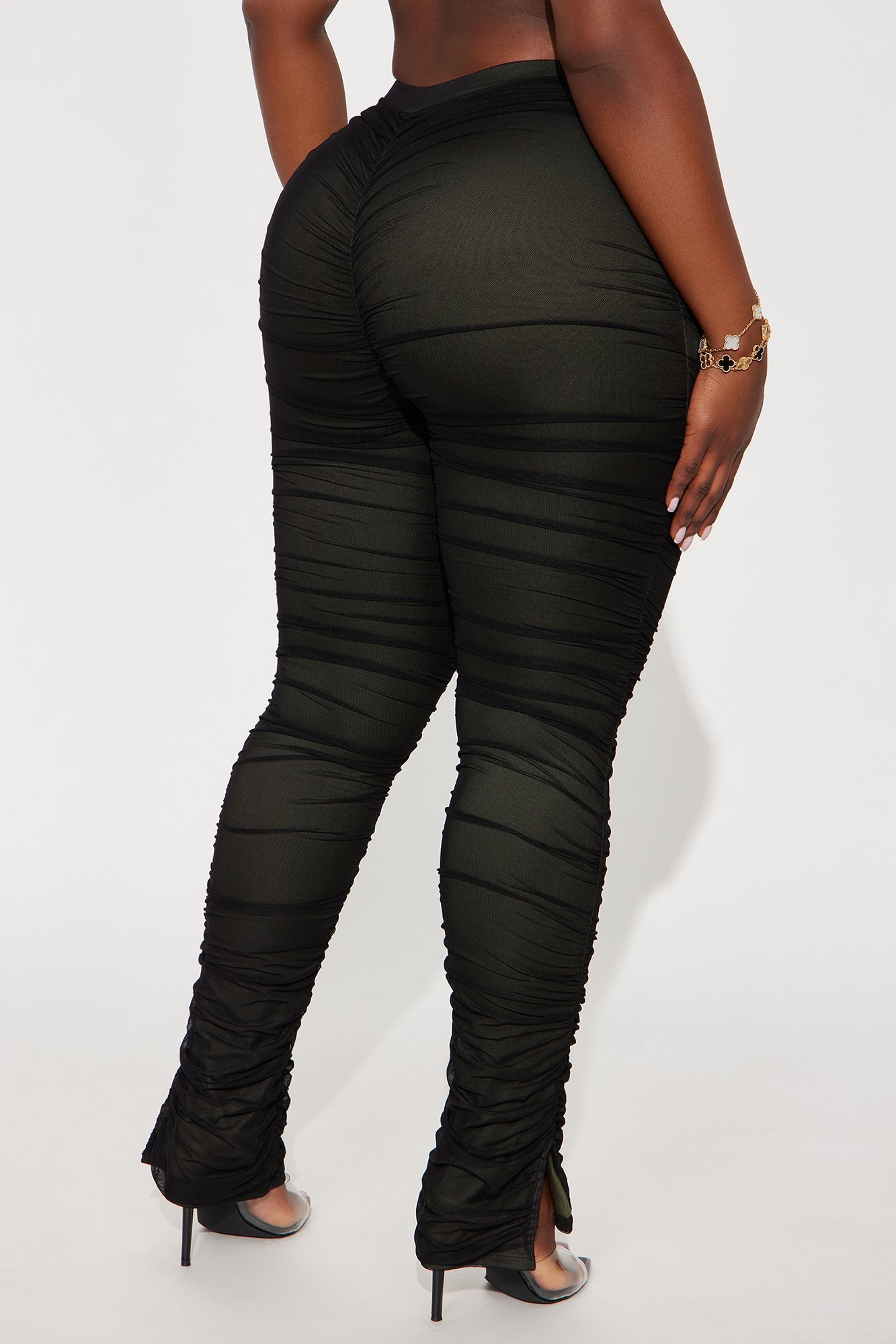 Game Changer Ruched Mesh Legging - Dark Olive