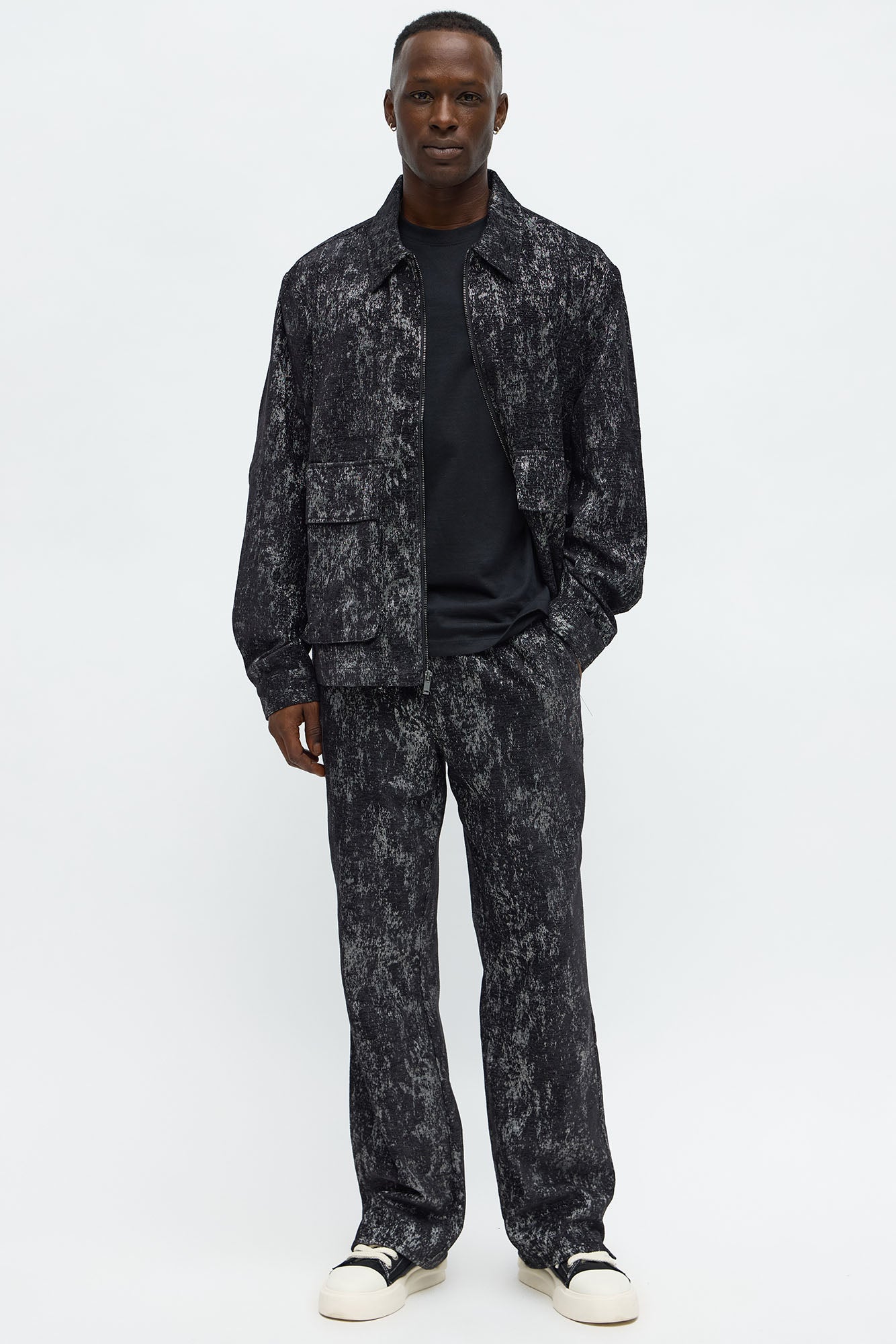 Velvet Heathered Work Jacket - Black