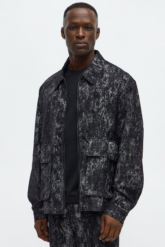 Velvet Heathered Work Jacket - Black