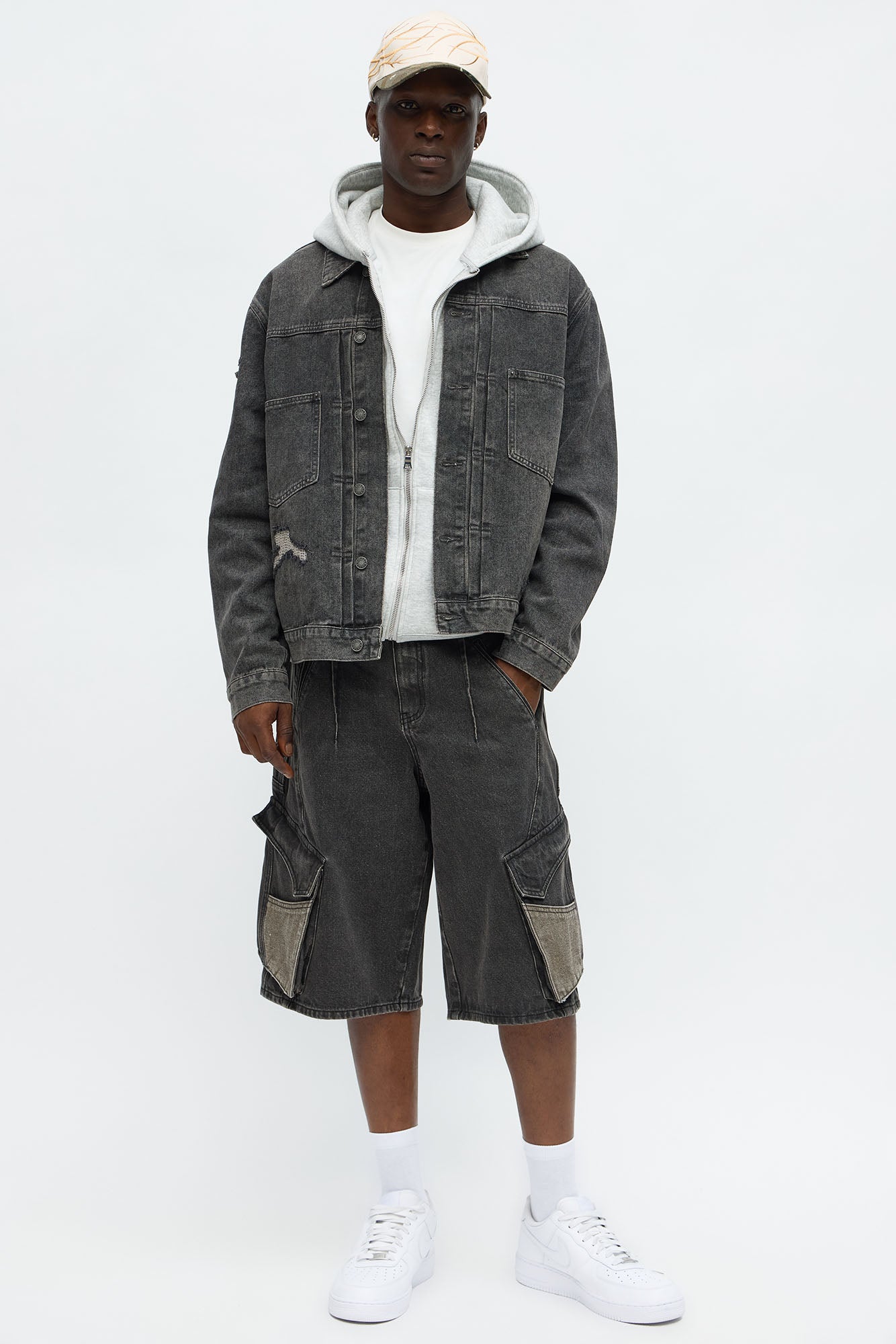 Underground Distressed Trucker Trucker Jacket - Black Wash