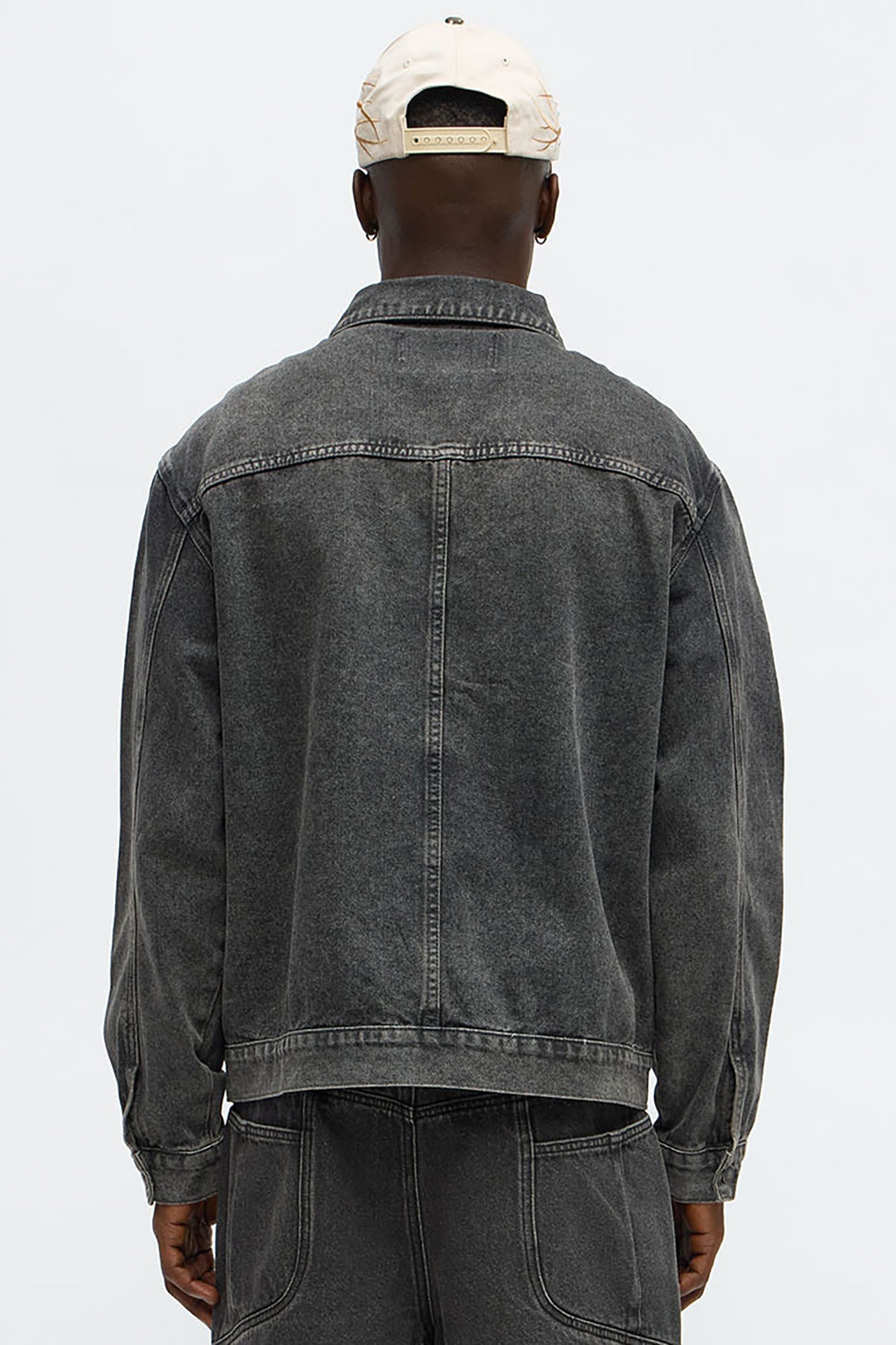 Underground Distressed Trucker Trucker Jacket - Black Wash