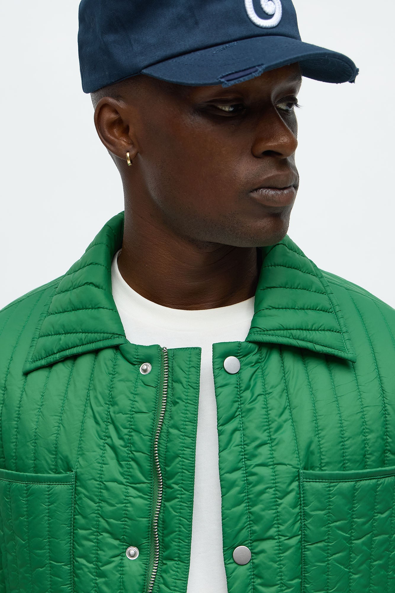 Warren Quilted Nylon Jacket - Green
