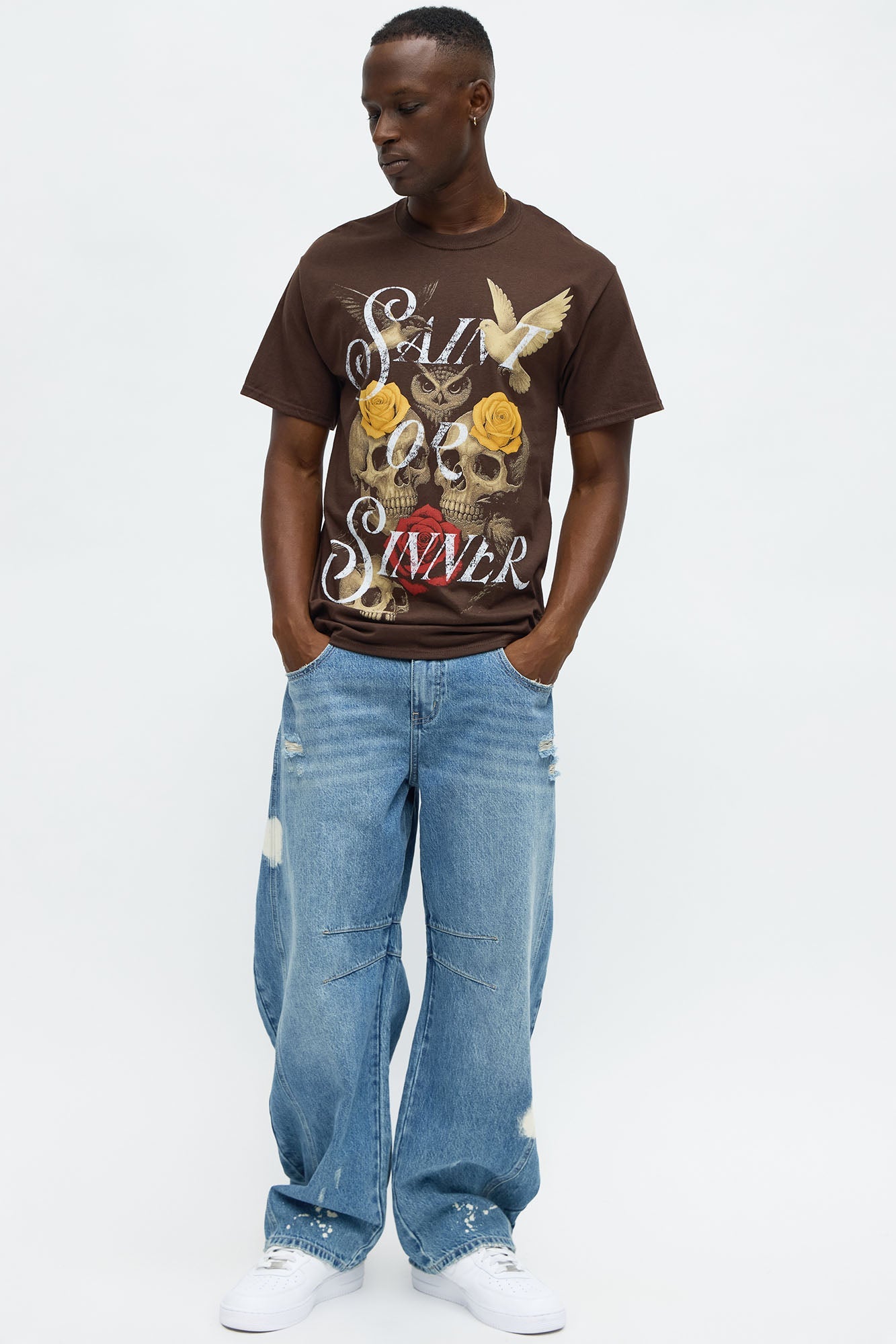 Saint Or Sinner Repent Short Sleeve Tee - Chocolate