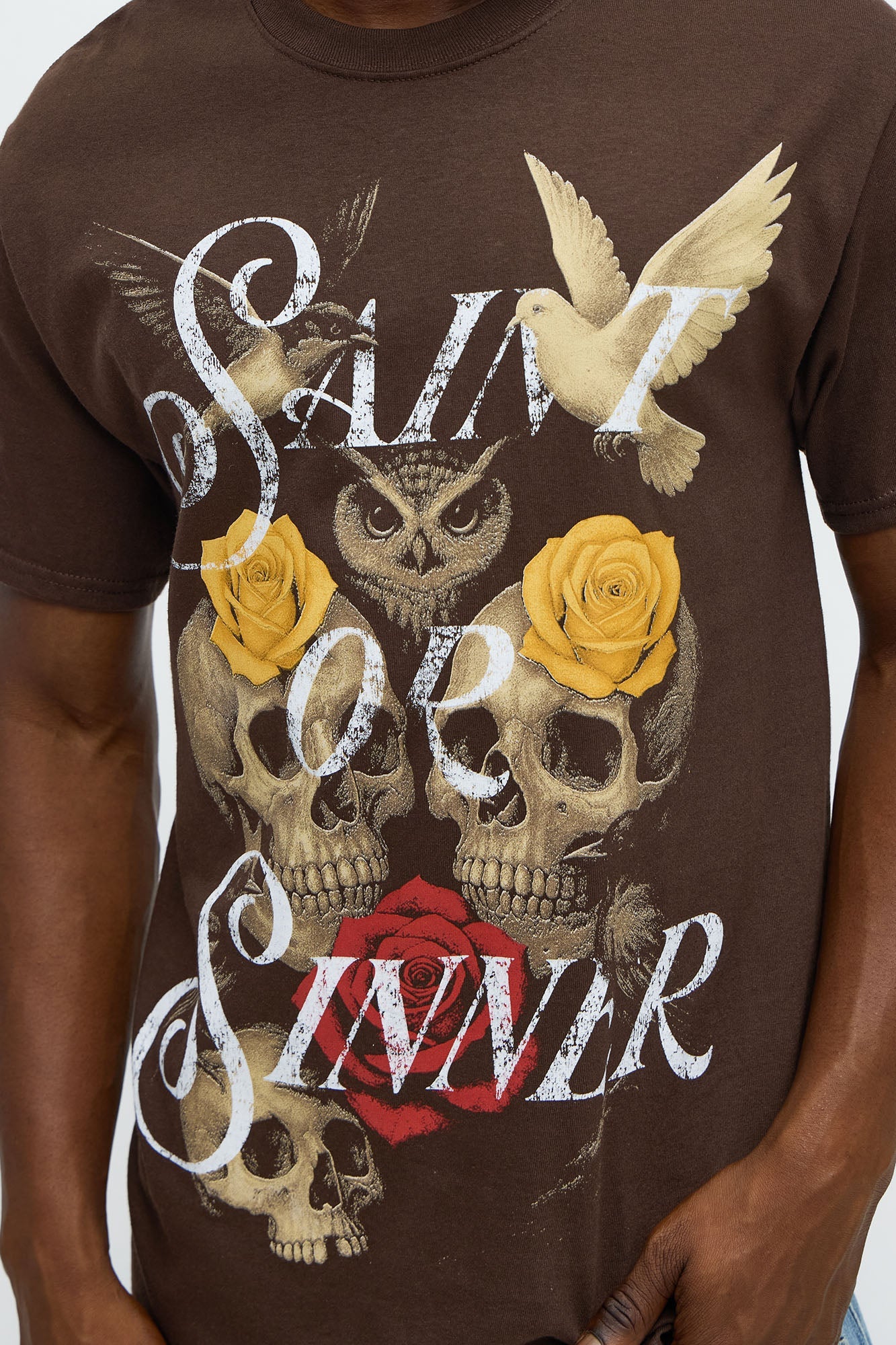 Saint Or Sinner Repent Short Sleeve Tee - Chocolate