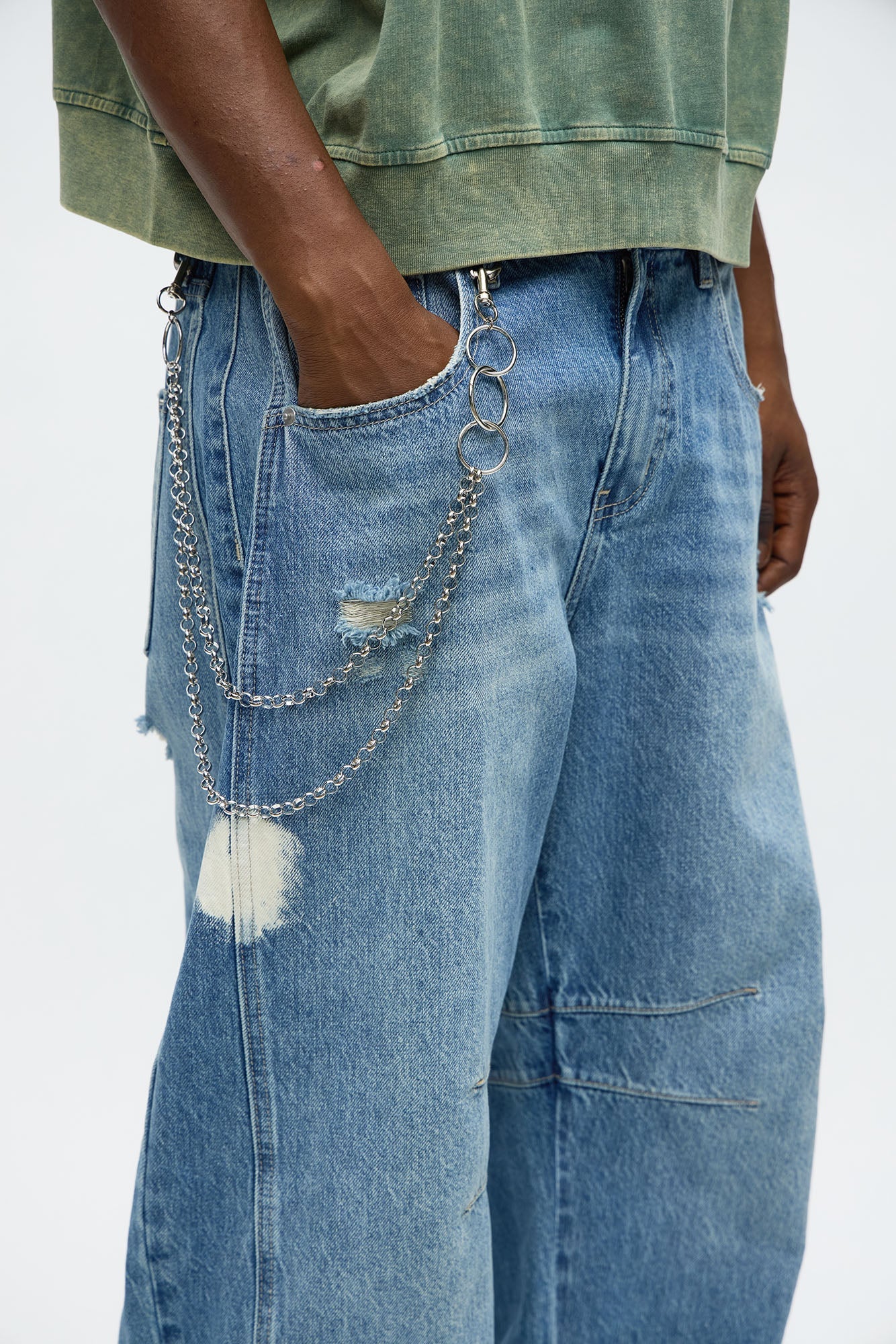 Around The Block Pant Chain - Silver