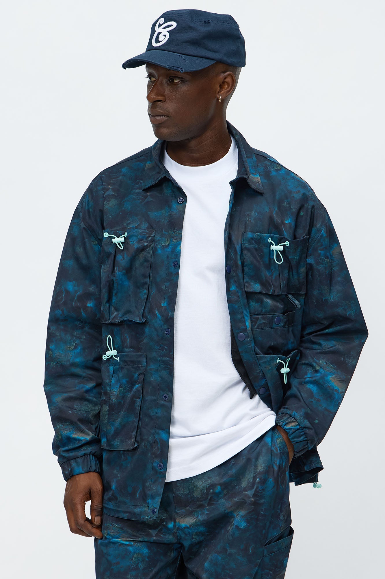 Relaxed Viktor Utility Jacket - Blue/combo