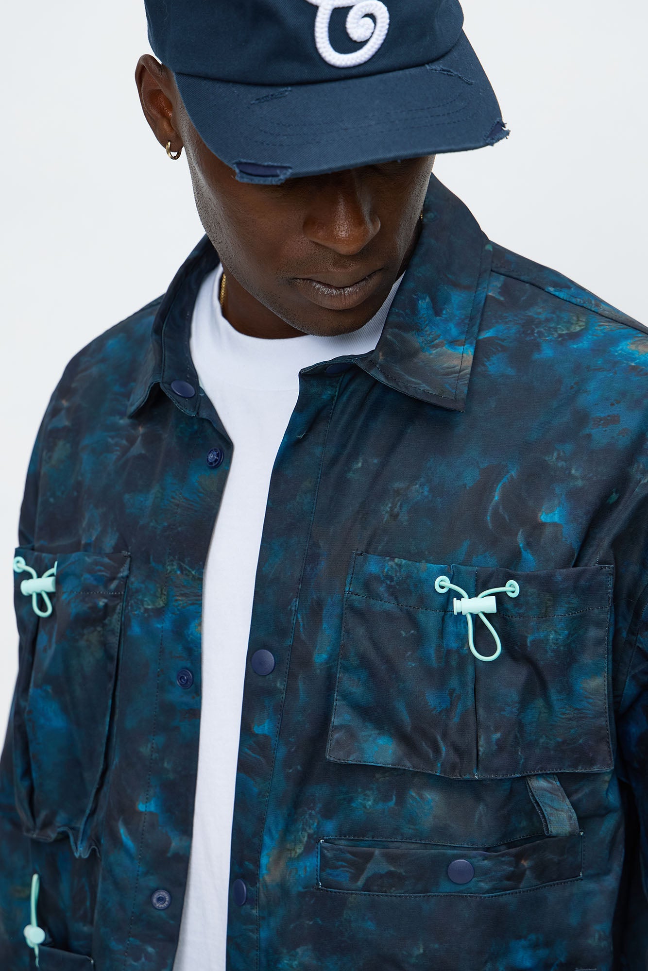 Relaxed Viktor Utility Jacket - Blue/combo