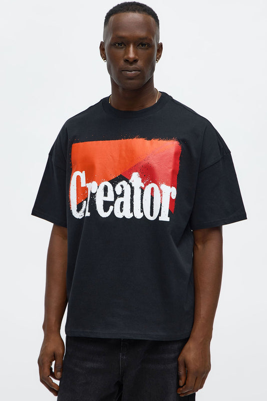 Create Your Own Lane Oversized Short Sleeve Tee - Black