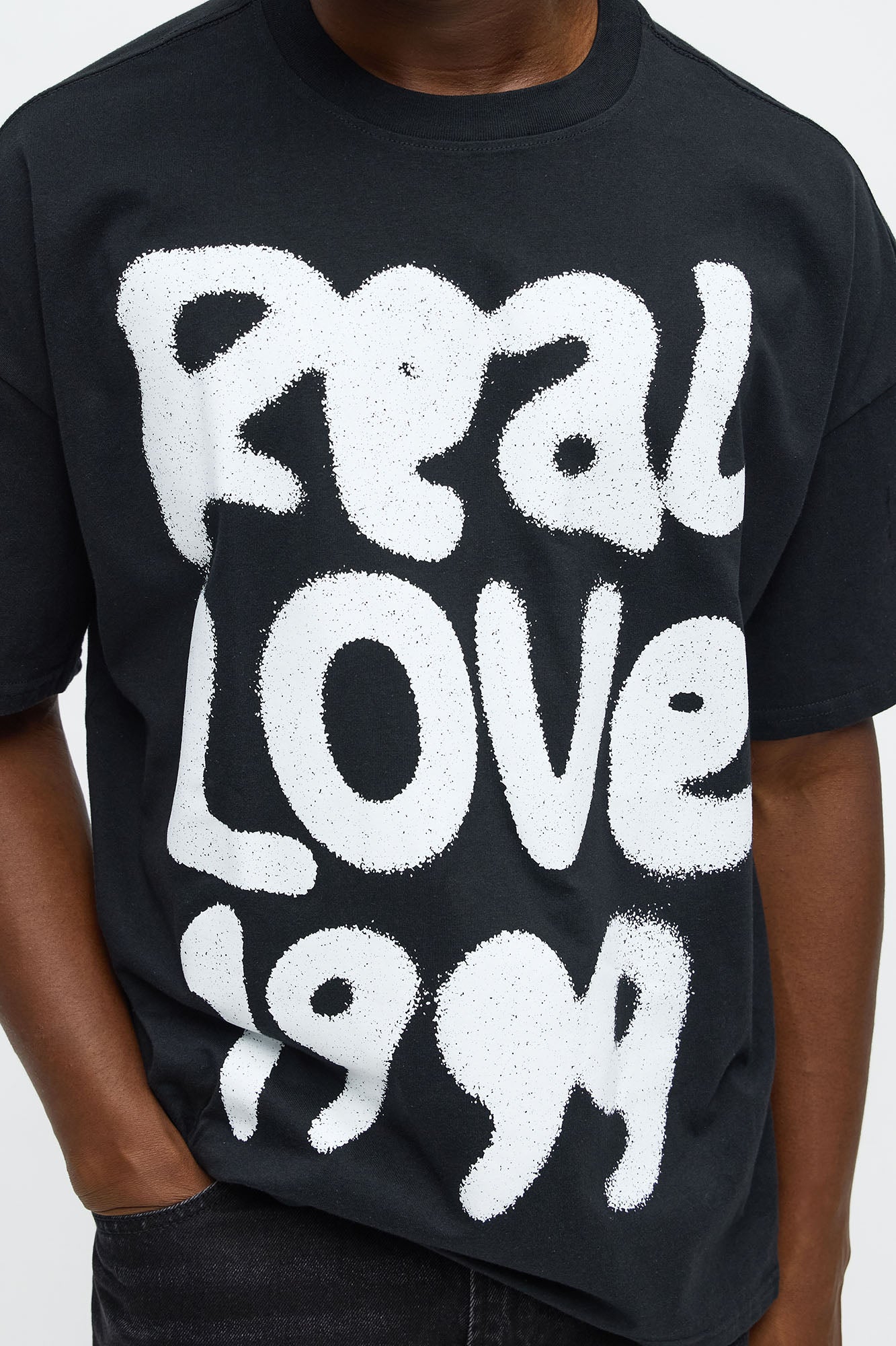 Real Love 1999 Oversized Short Sleeve Tee - Black