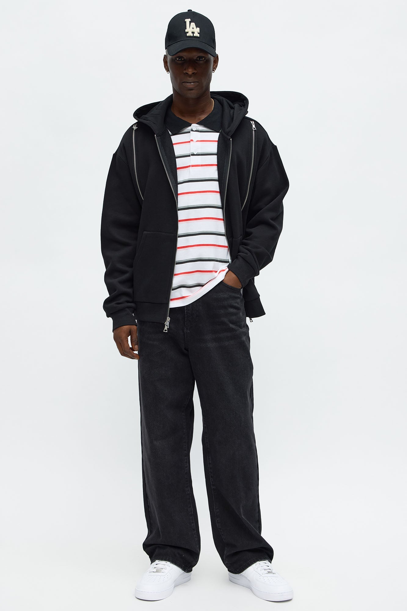 Tyson Stay Away Zip Up Hoodie - Black