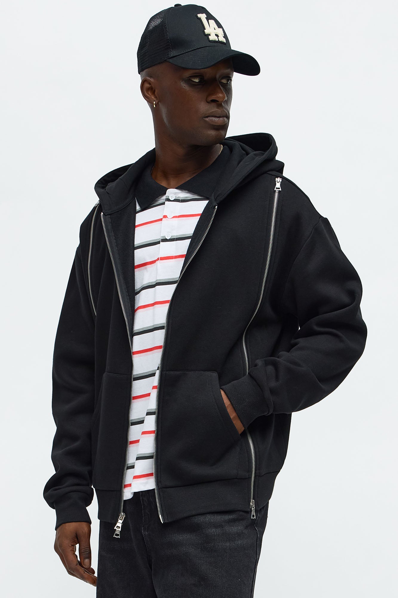 Tyson Stay Away Zip Up Hoodie - Black