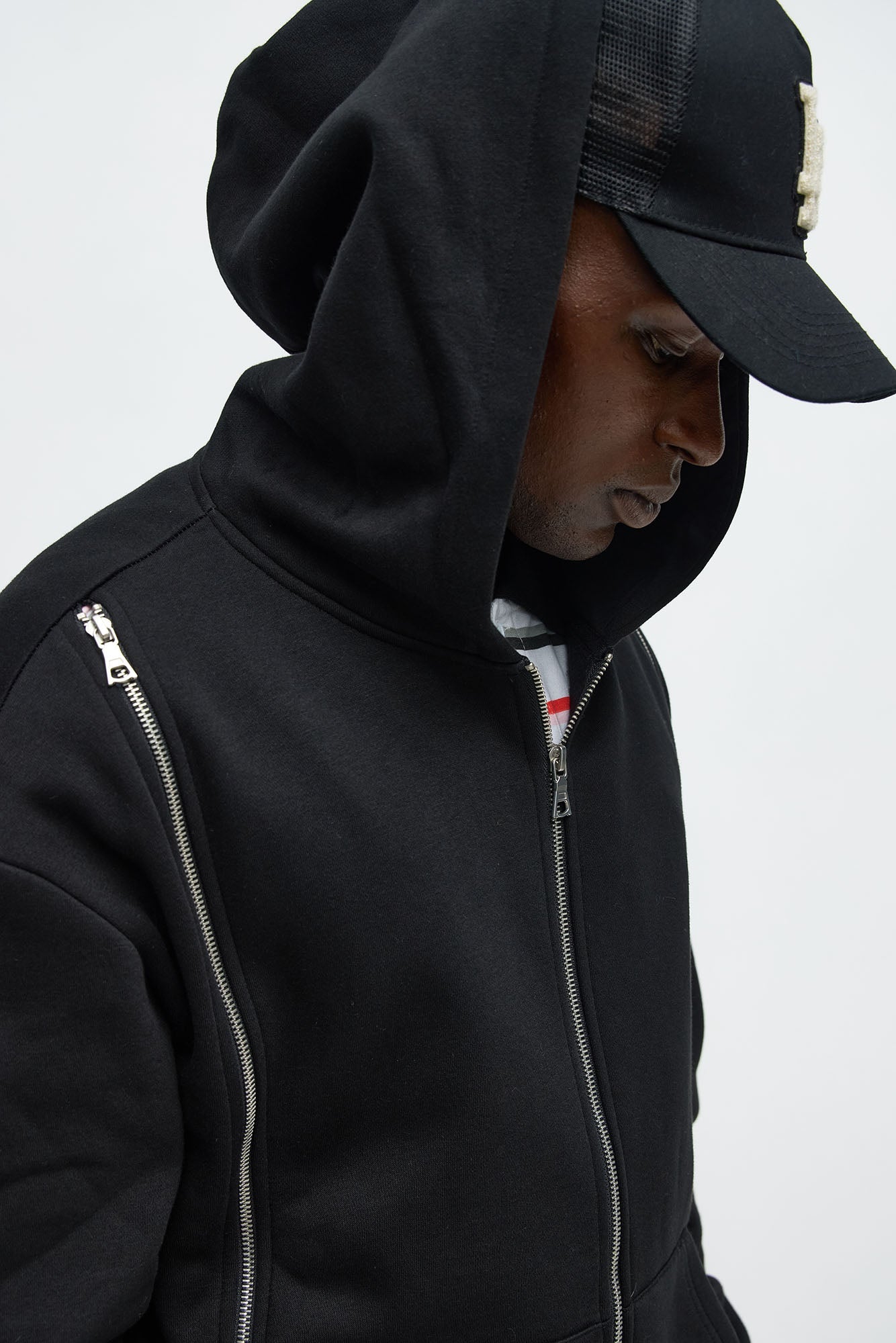 Tyson Stay Away Zip Up Hoodie - Black