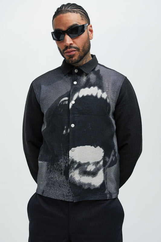 Rogue Tapestry Cropped Button Up Shirt - Multi Color