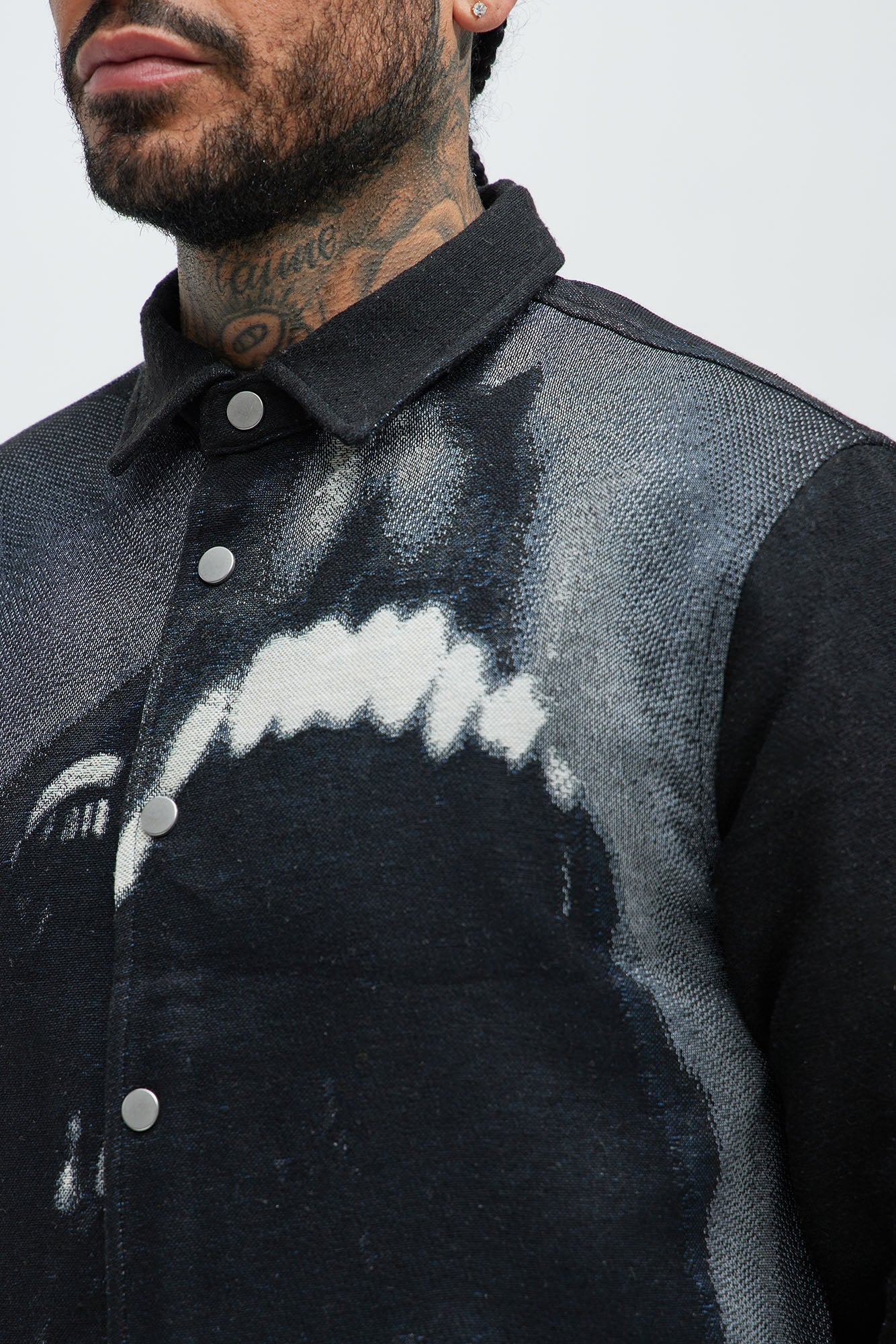 Rogue Tapestry Cropped Button Up Shirt - Multi Color