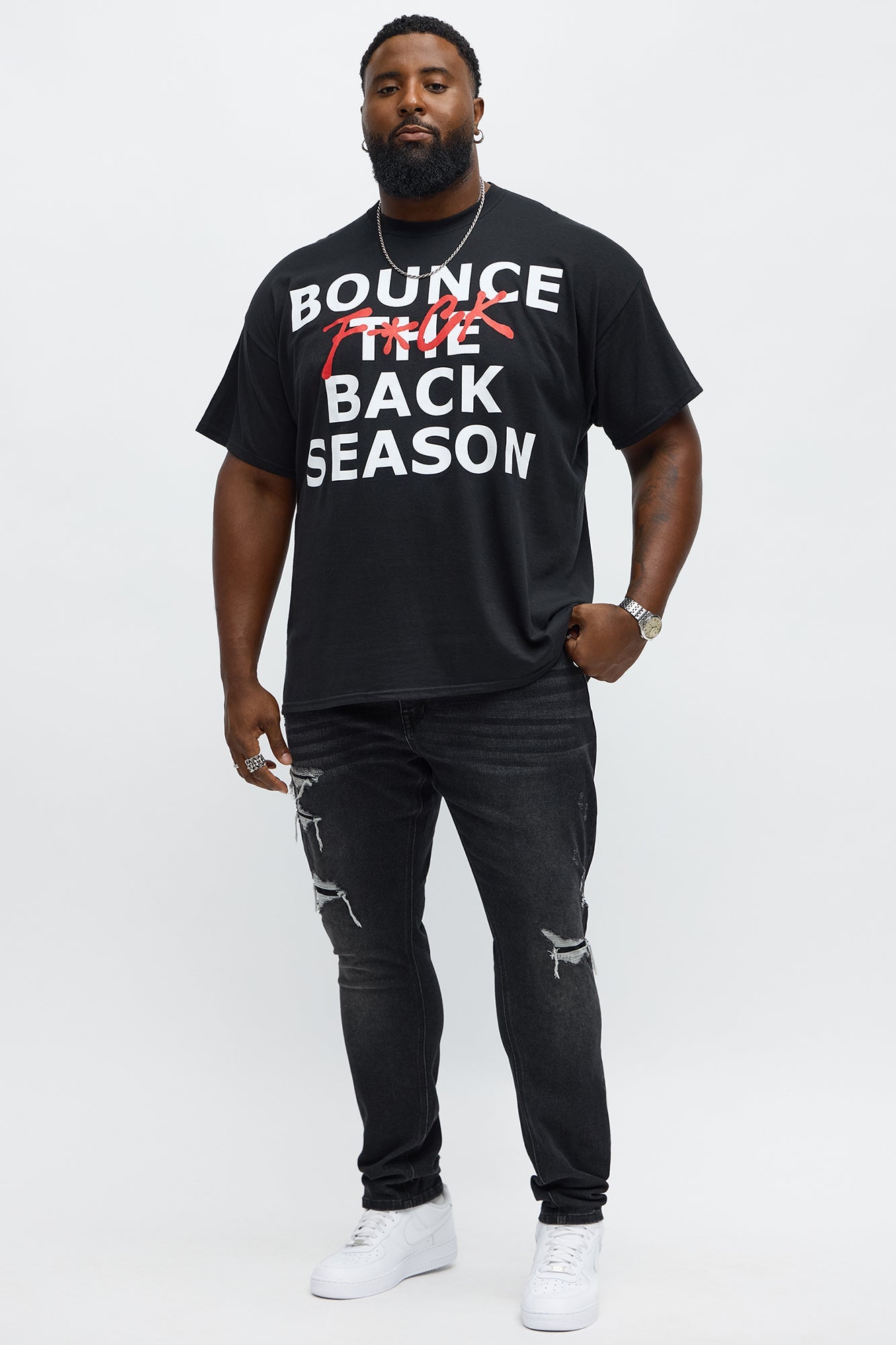 Skinny Pierced Distressed Jean - Black Wash