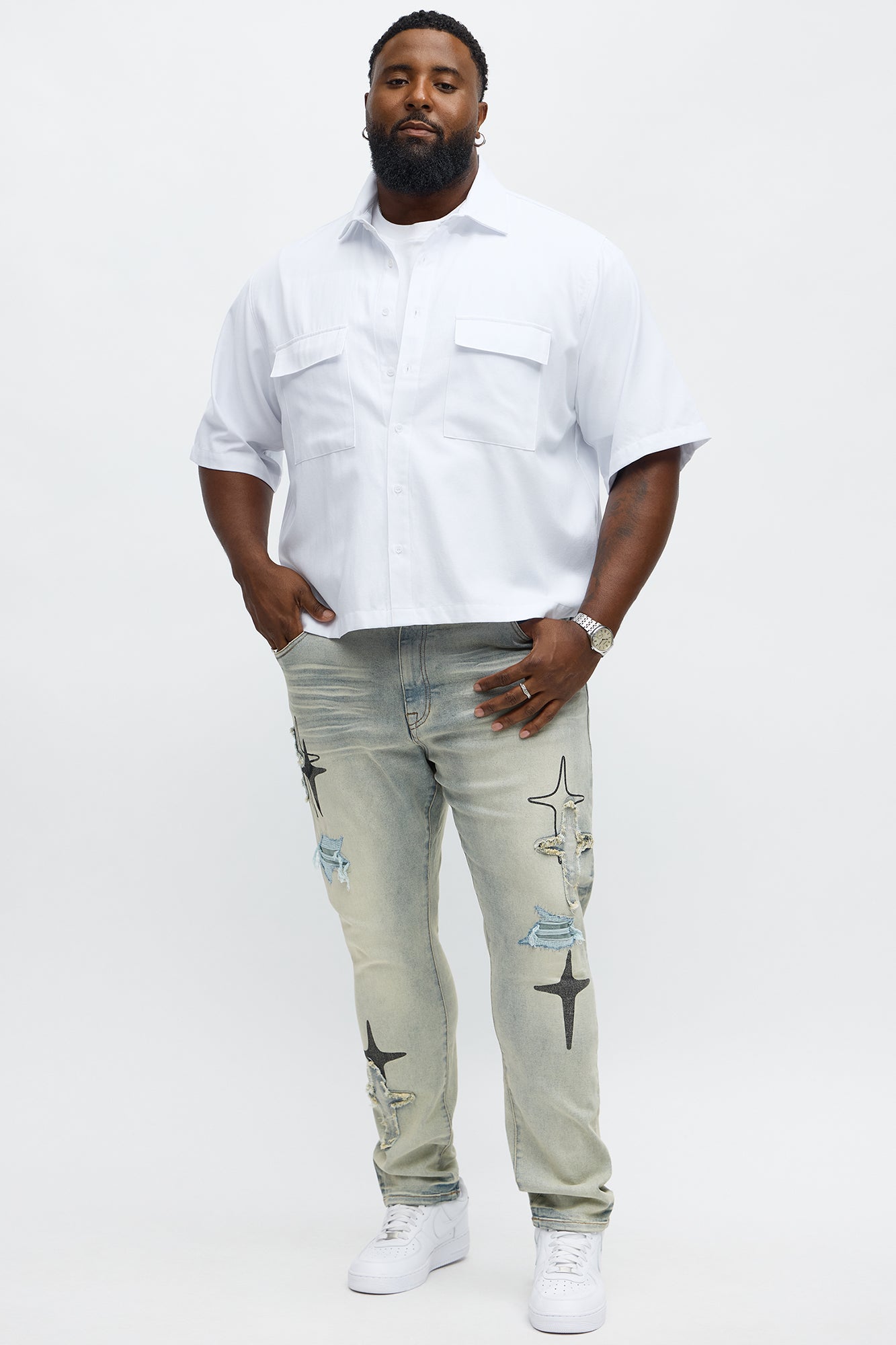 Skinny Star Me Ripped Jean - Light Blue Wash