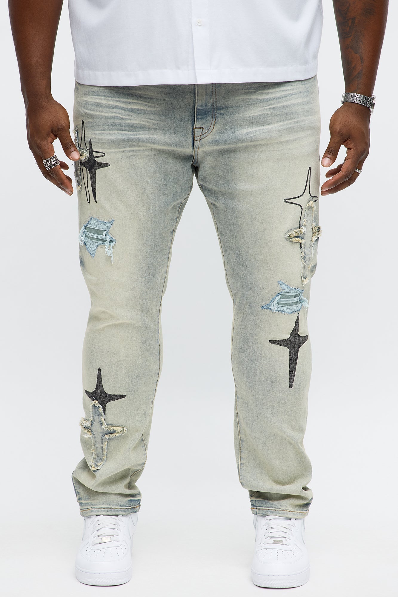 Skinny Star Me Ripped Jean - Light Blue Wash