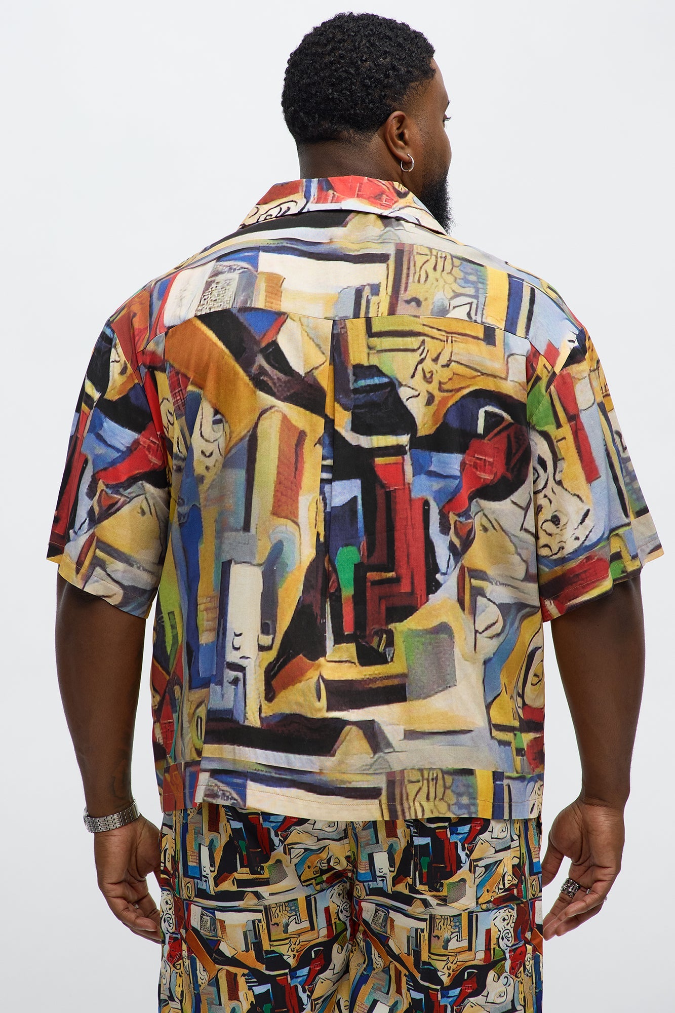 Picasso A La Hummingbird Button Up Shirt - Multi Color