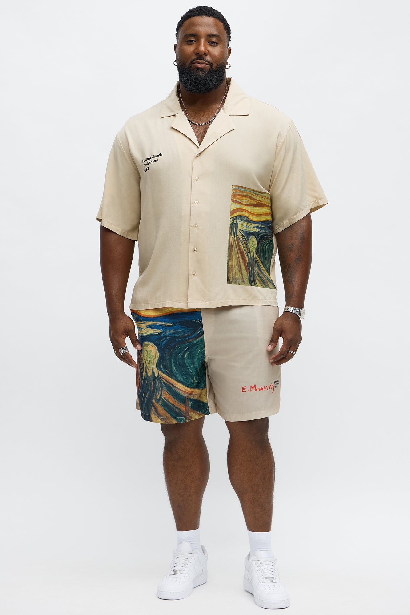 Munch The Scream Button Up Shirt - Tan