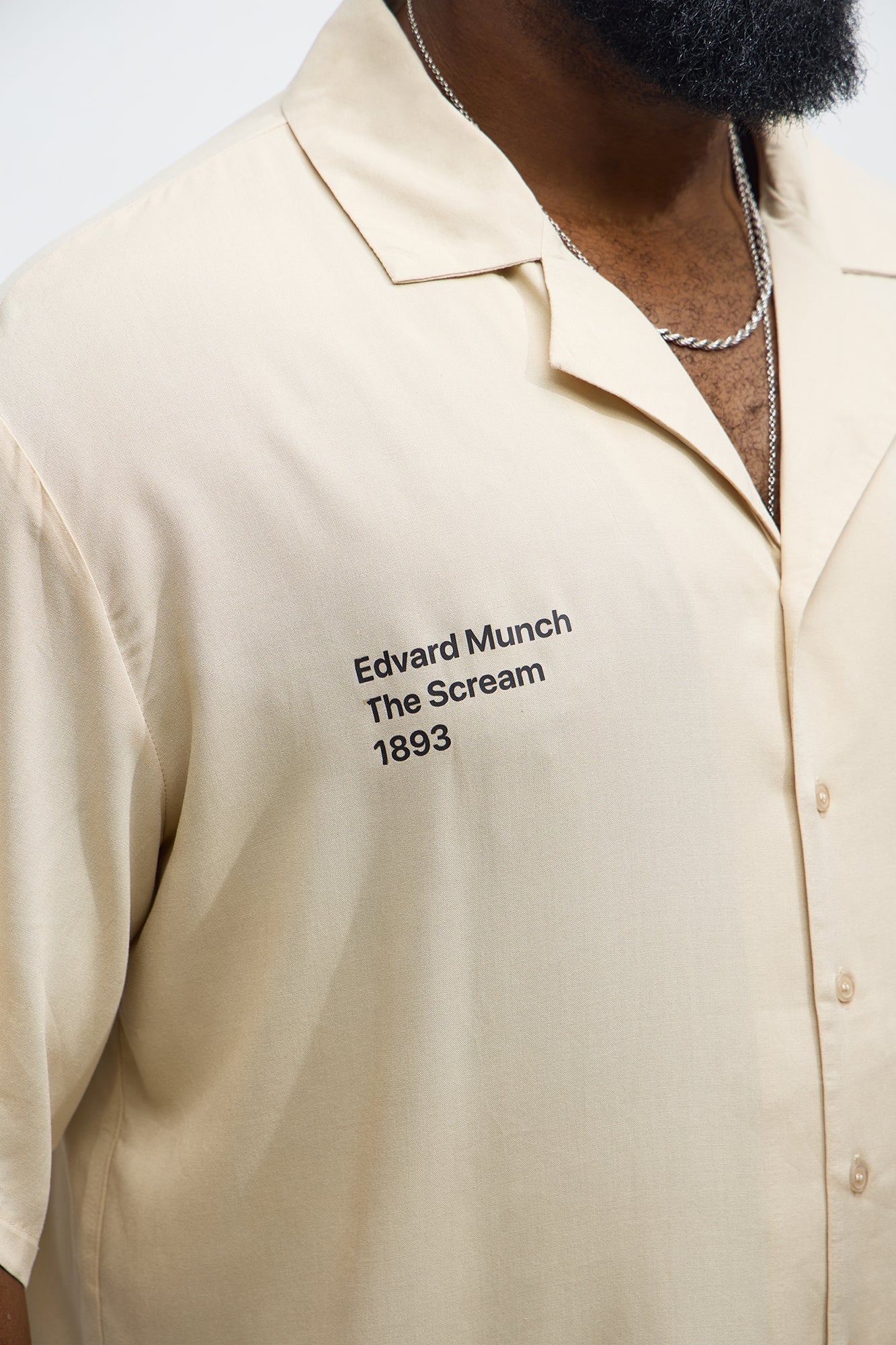 Munch The Scream Button Up Shirt - Tan