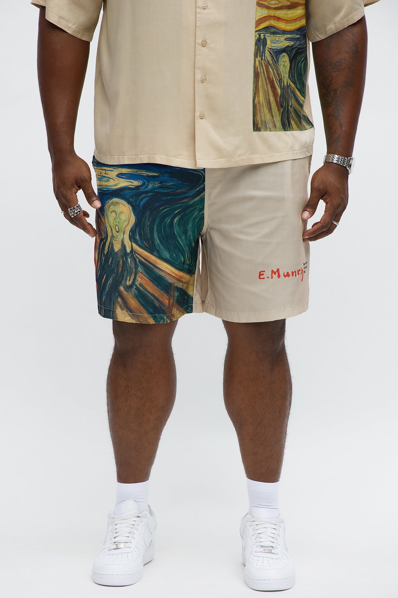 Relaxed Munch The Scream Shorts - Tan