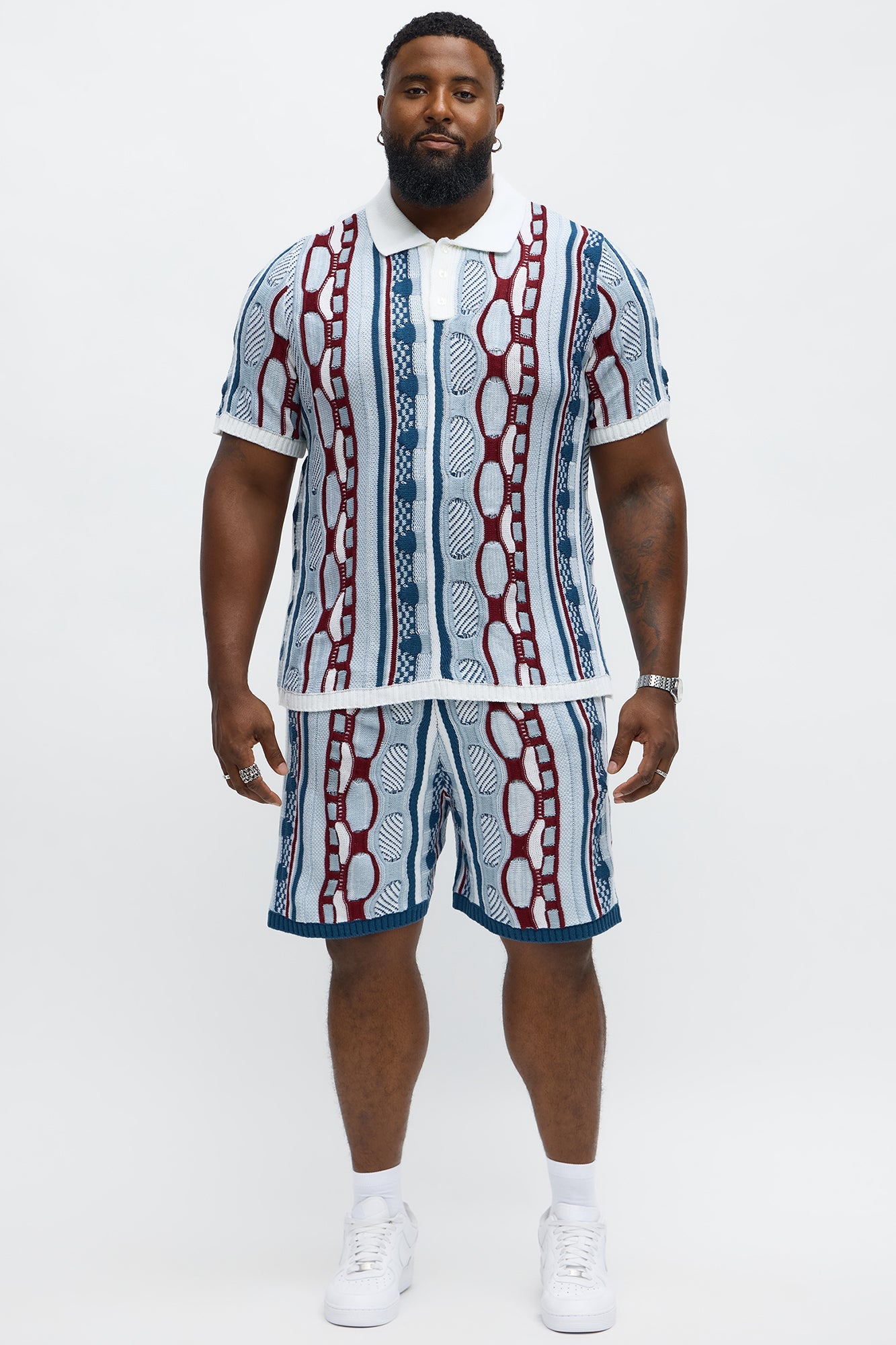 Wakka Multi Color Knit Polo - White/combo