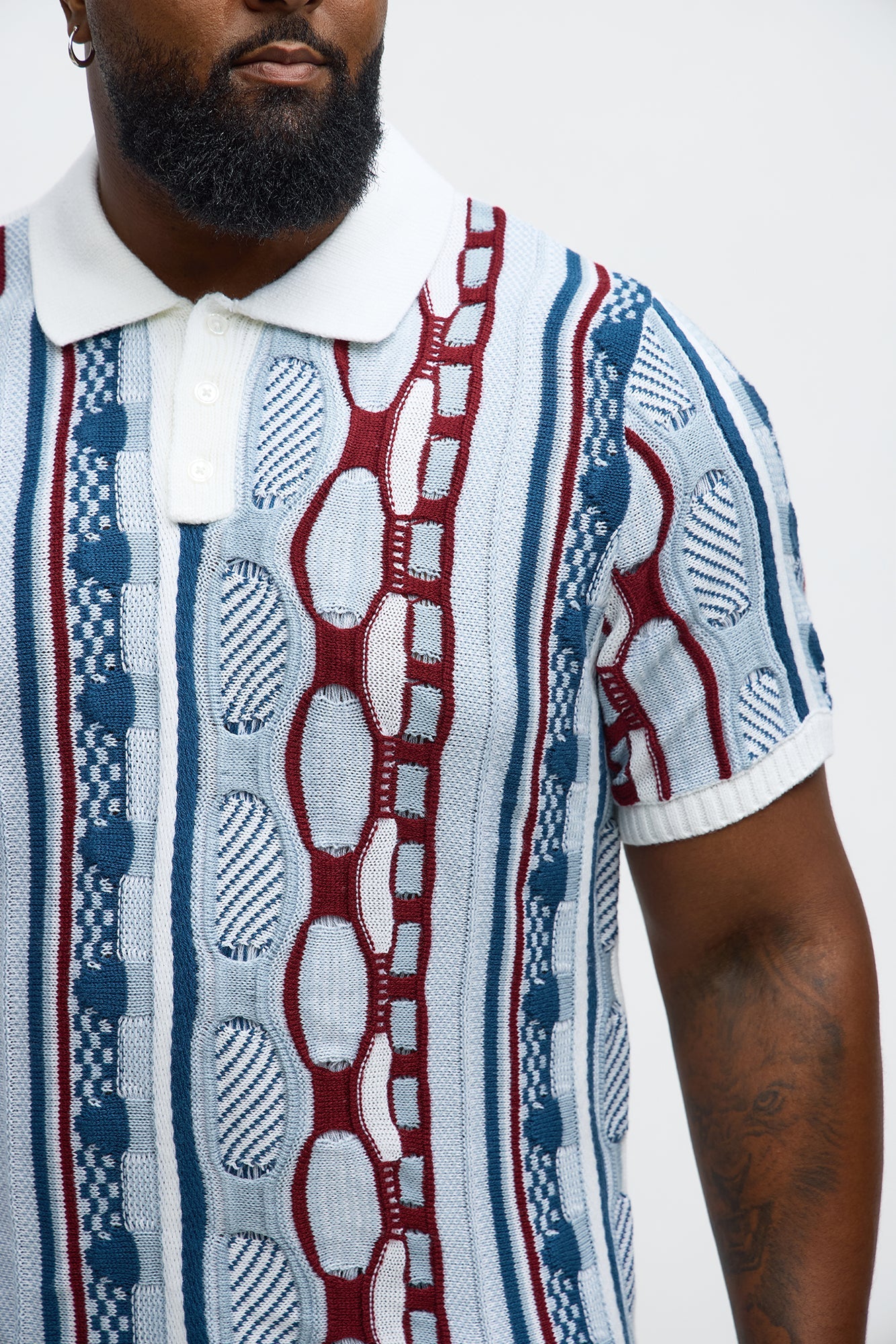 Wakka Multi Color Knit Polo - White/combo