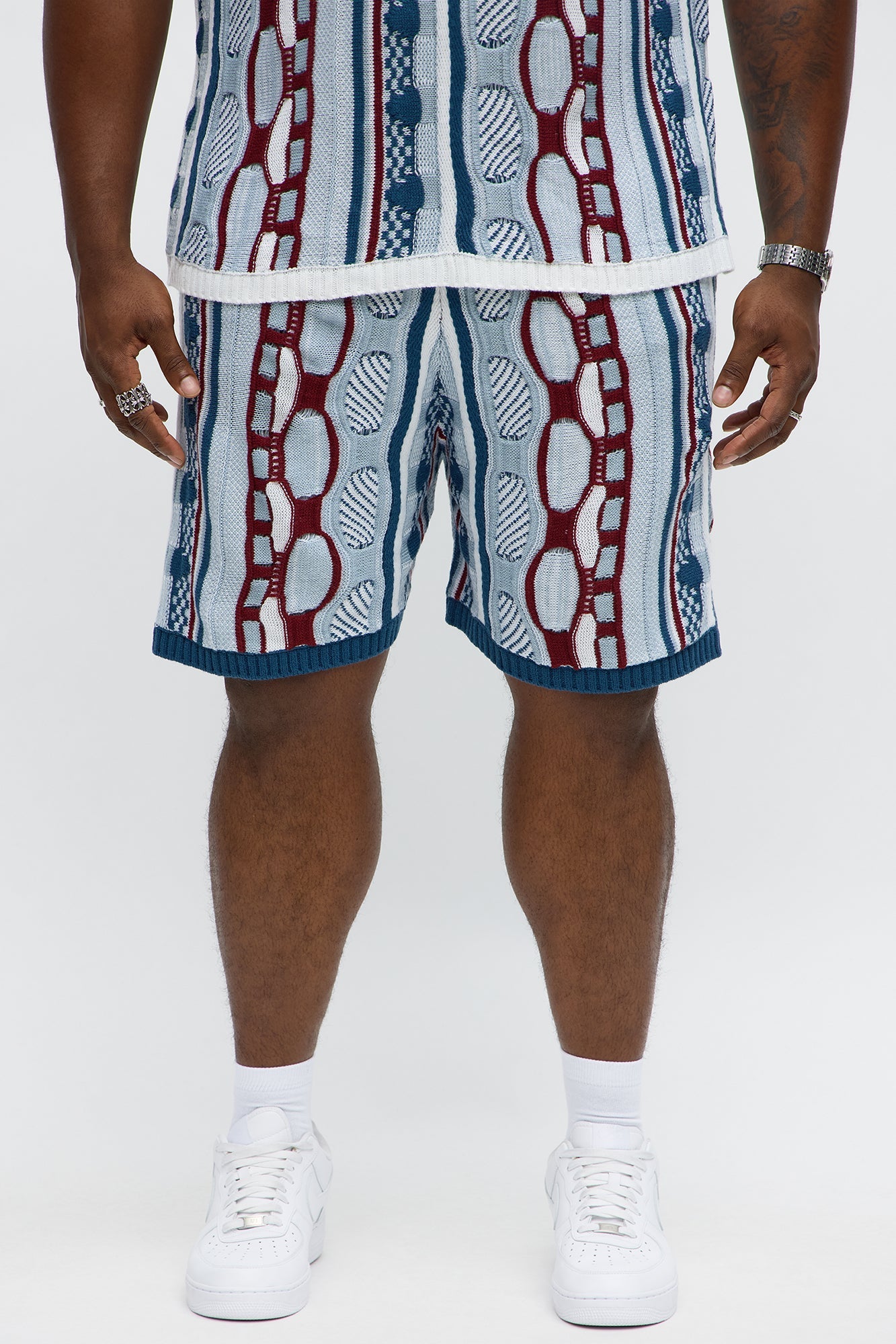 Relaxed Wakka Knit Short - Teal/combo