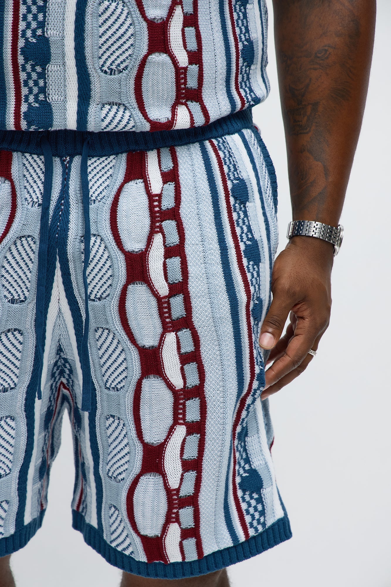 Relaxed Wakka Knit Short - Teal/combo