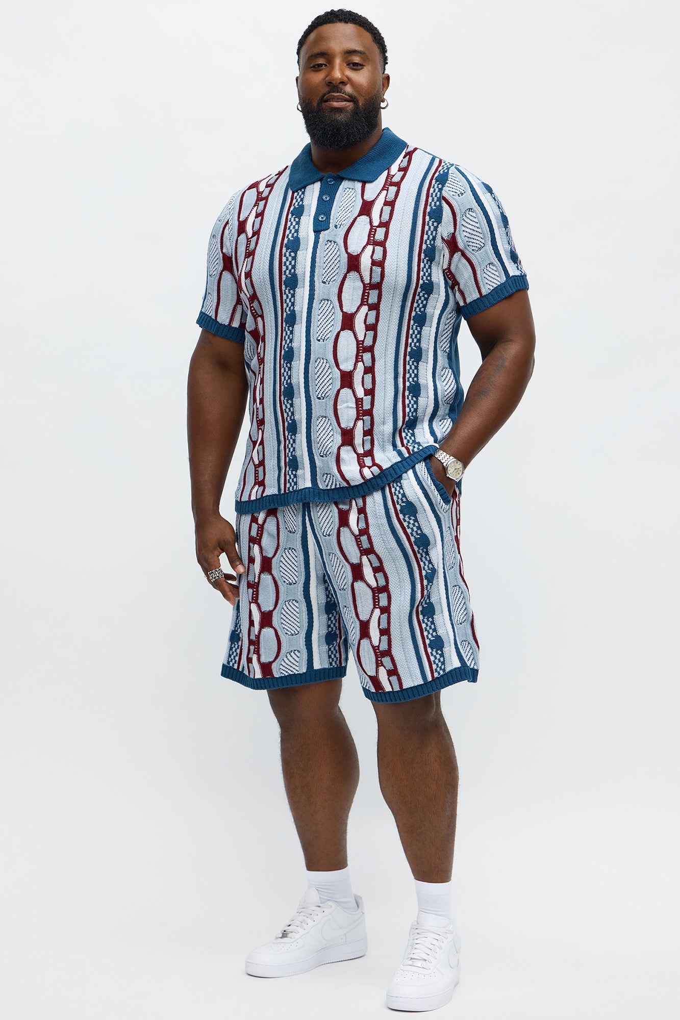 Wakka Multi Color Knit Polo - Teal/combo