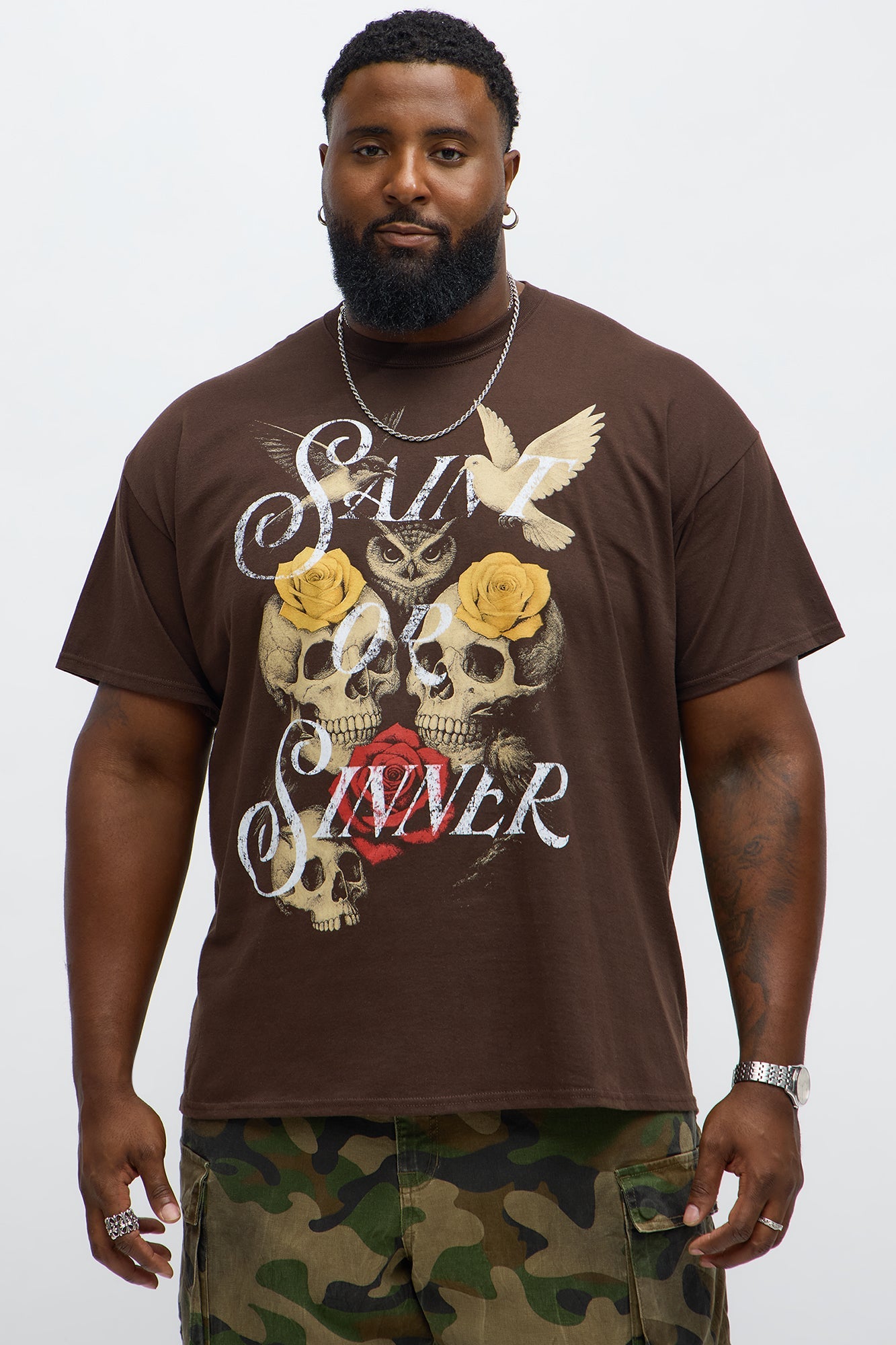 Saint Or Sinner Repent Short Sleeve Tee - Chocolate