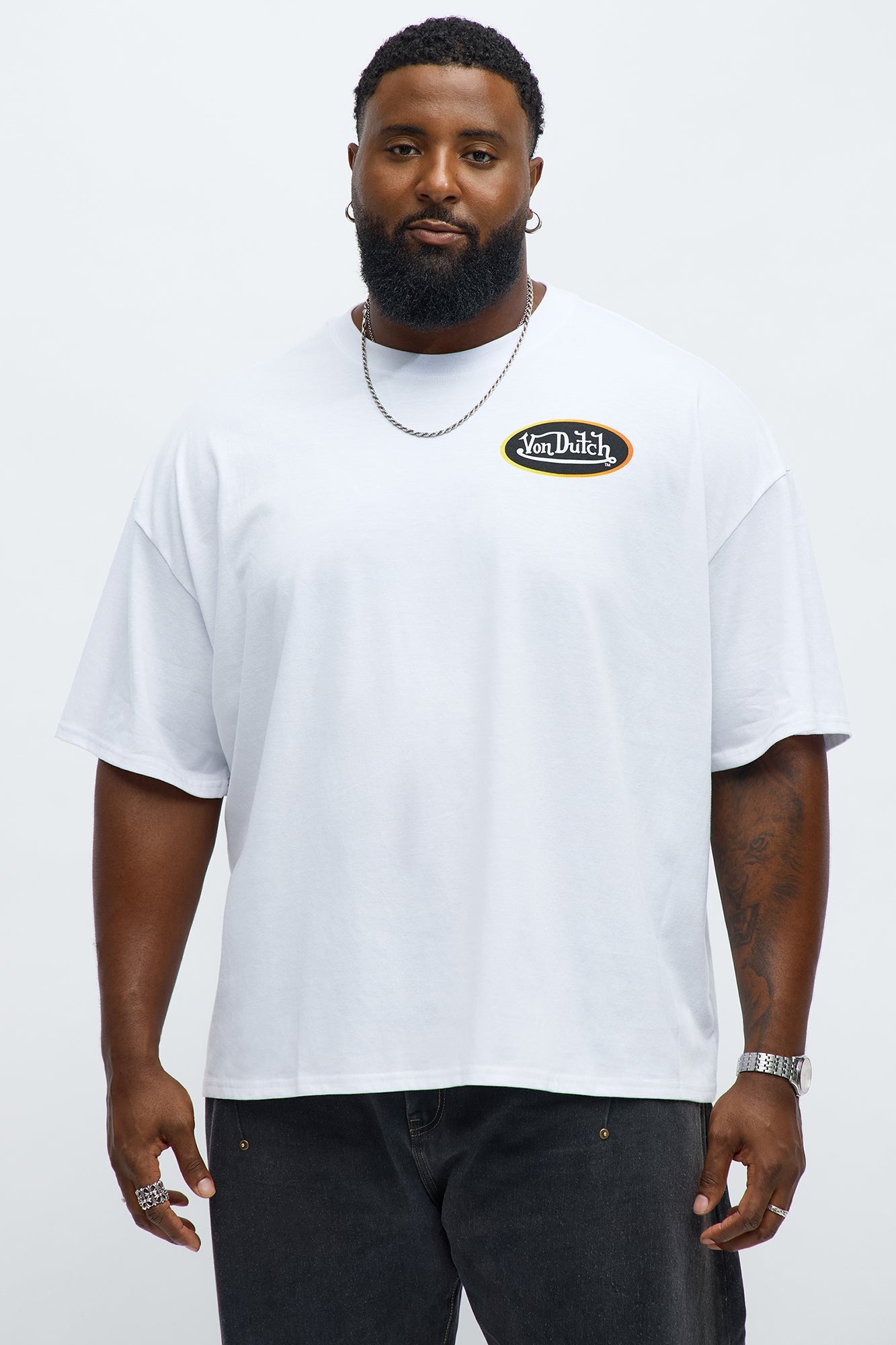 Oversized Von Dutch Bike Tee - White