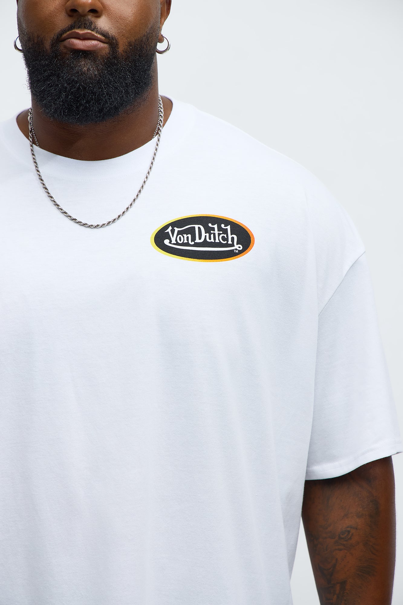 Oversized Von Dutch Bike Tee - White