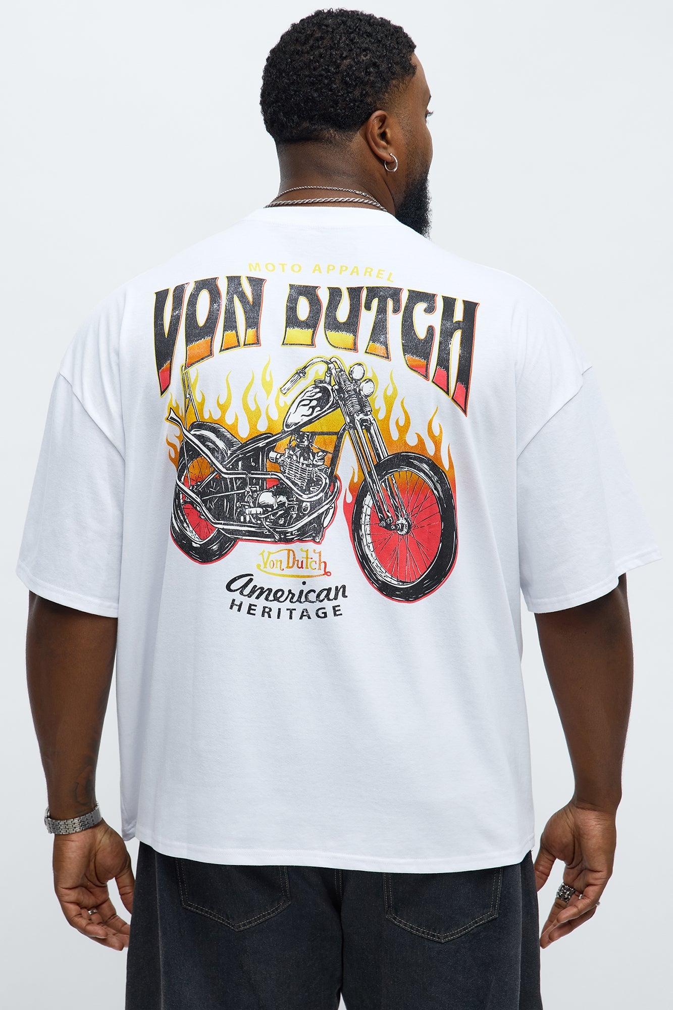 Oversized Von Dutch Bike Tee - White
