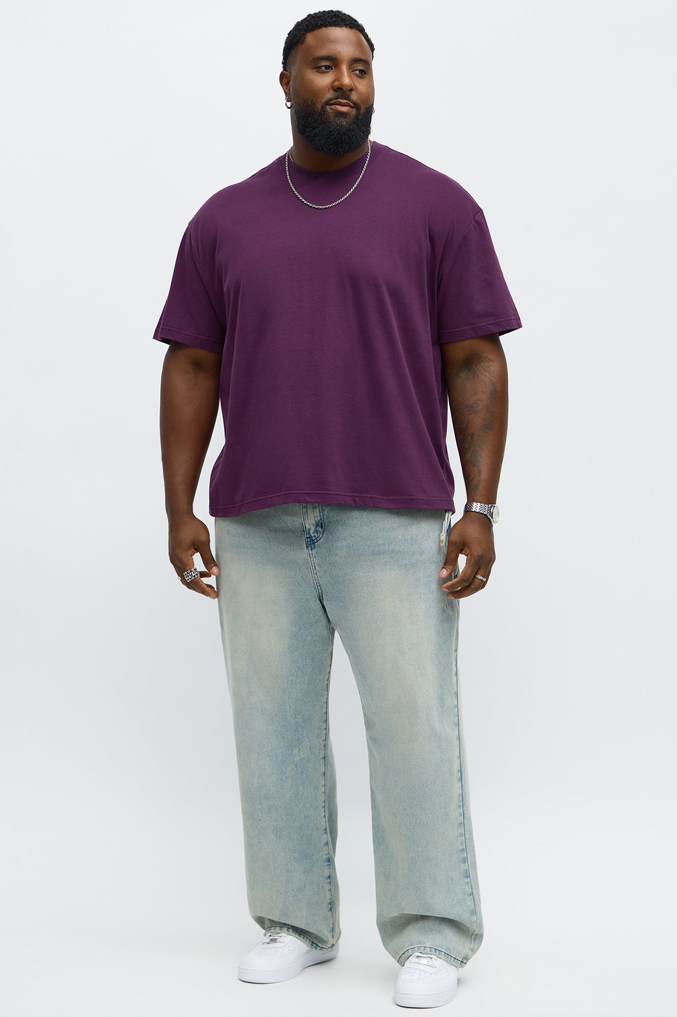 Relaxed Premium Midweight Tee - Plum