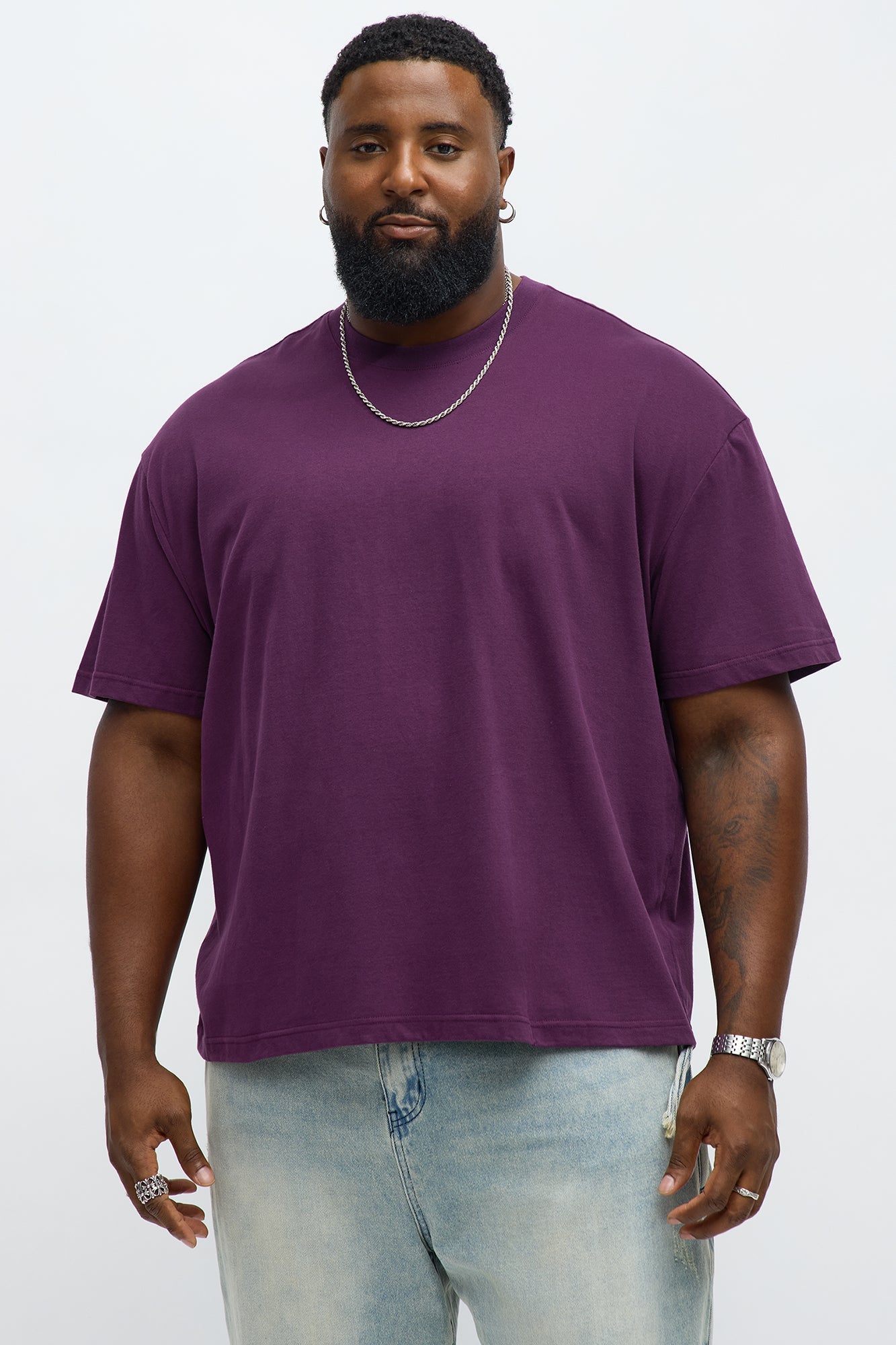 Relaxed Premium Midweight Tee - Plum
