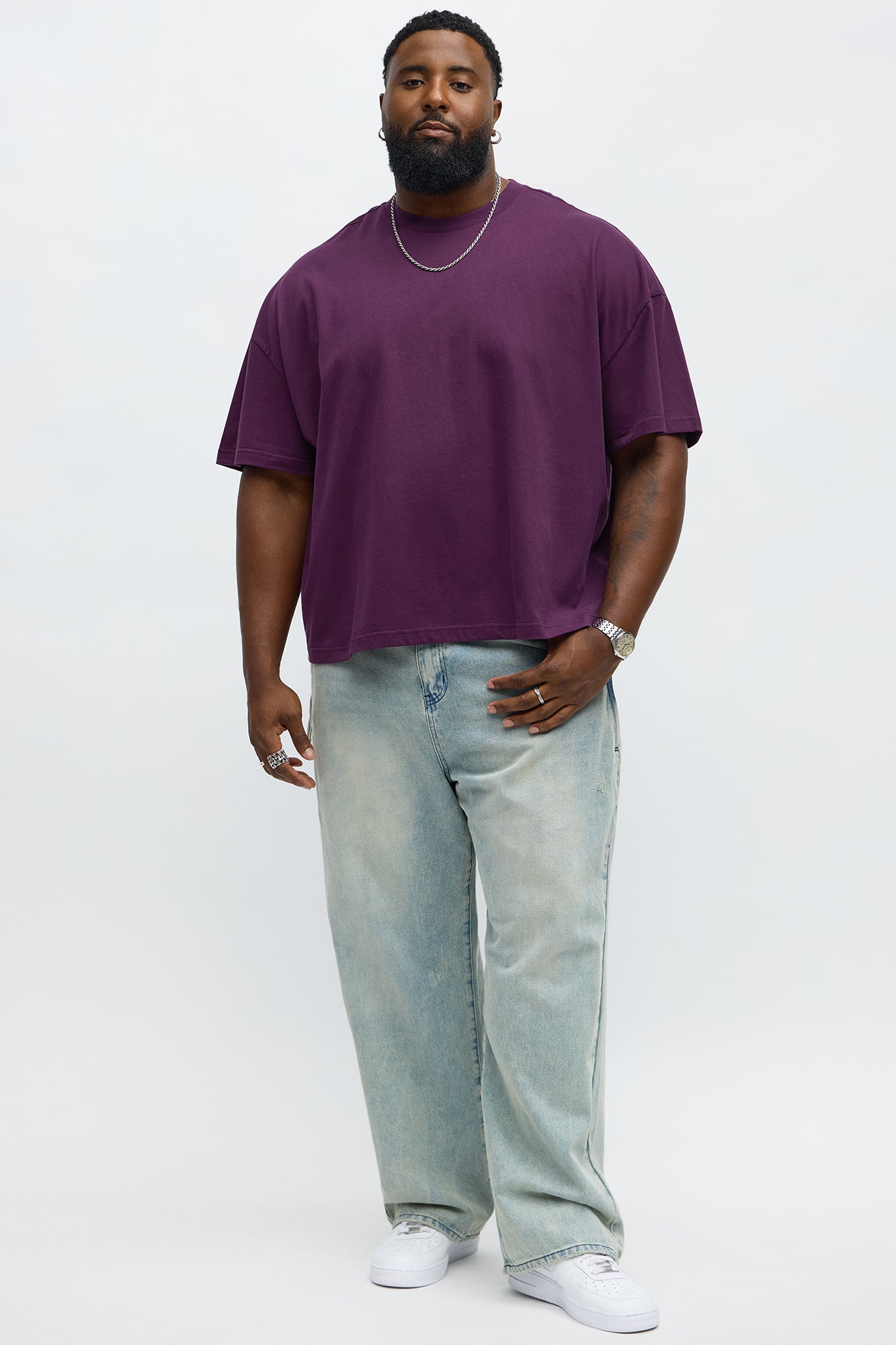 Boxy Premium Midweight Tee - Plum